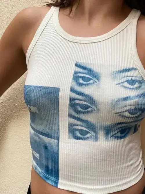 Japanese Brand Street Portrait Striped Girl Sexy Sleeveless Size S / US 4 / IT 40 - 4 Thumbnail