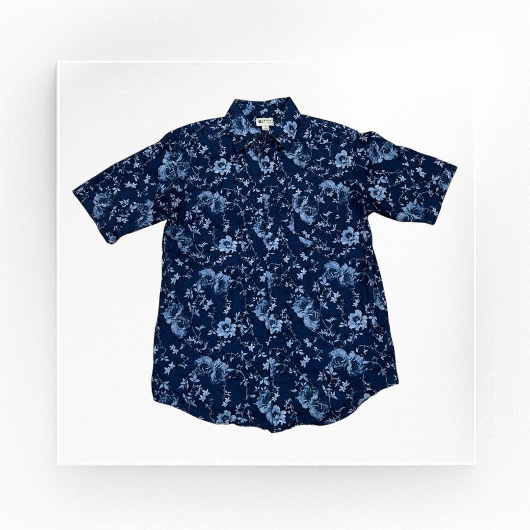 Haggar HAGGAR CLOTHING Blue Floral Button Up, Men’s Medium Size US M / EU 48-50 / 2 - 1 Thumbnail