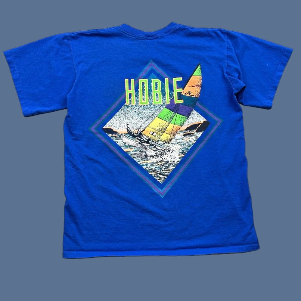 Vintage Vintage Hobie Shirt Mens Large Blue Sailboat Graphic Skate Surf Wear USA 80s 90s Size US L / EU 52-54 / 3 - 1 Thumbnail