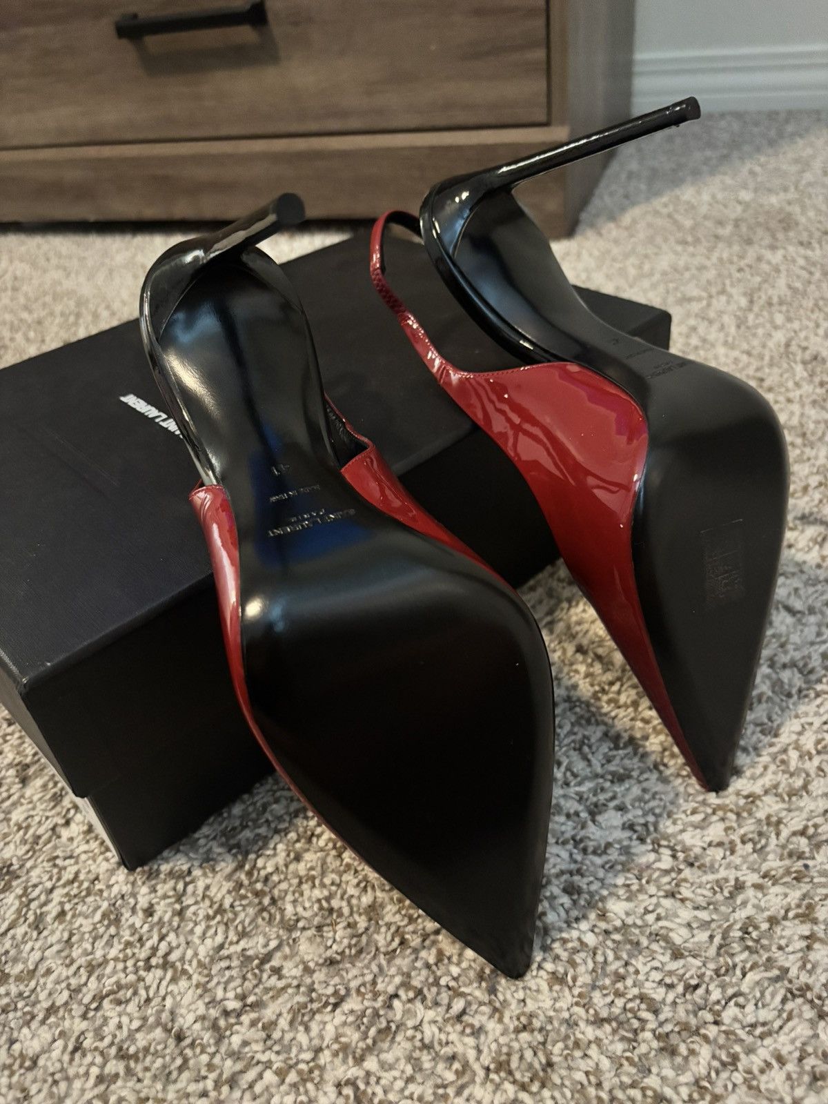 Saint Laurent Paris red ysl closed toe heels Size US 9 / IT 39 - 7 Thumbnail