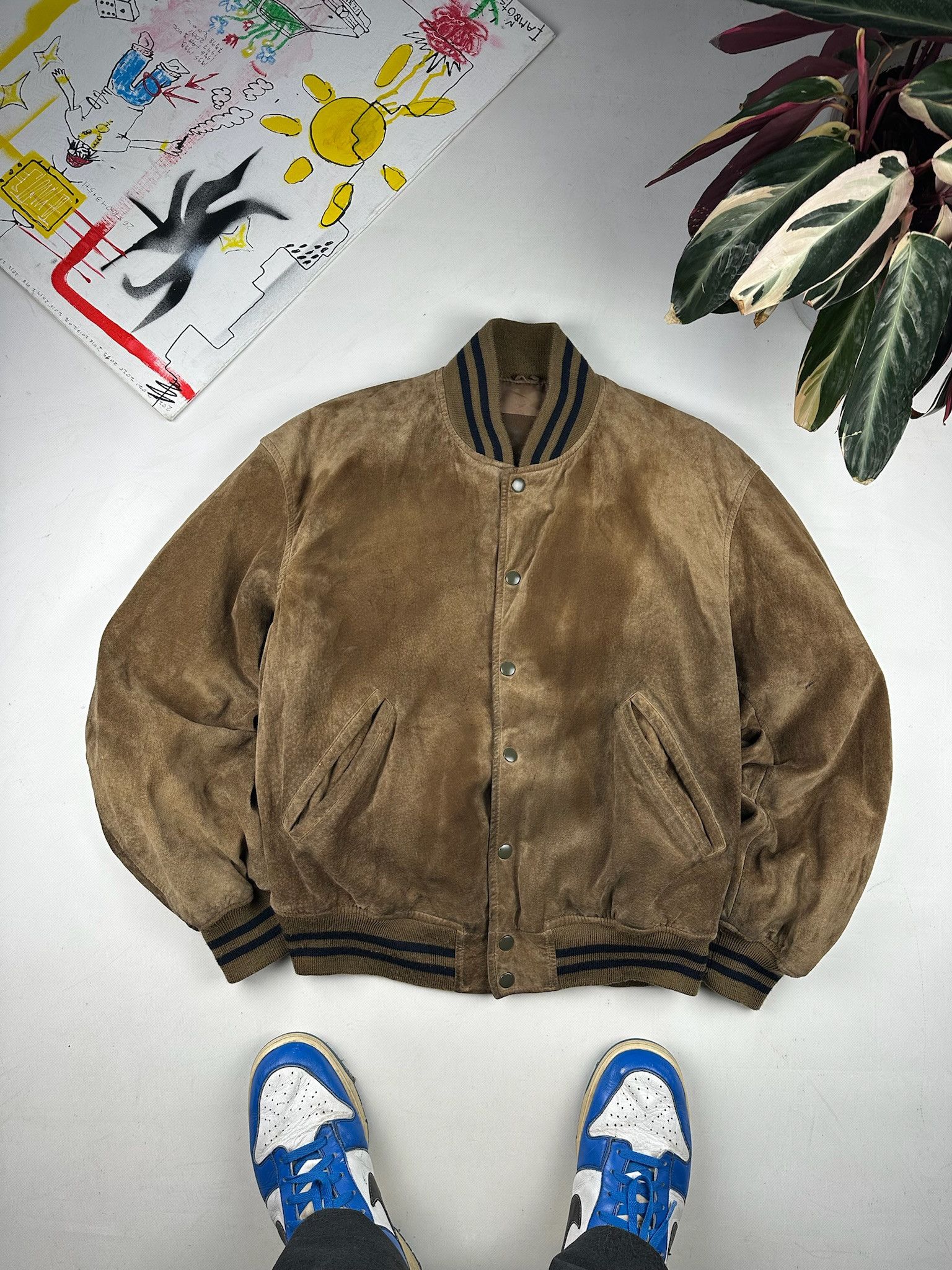 PERSON'S Vintage Person's suede leather Varsity Jacket Size US L / EU 52-54 / 3 - 12 Thumbnail