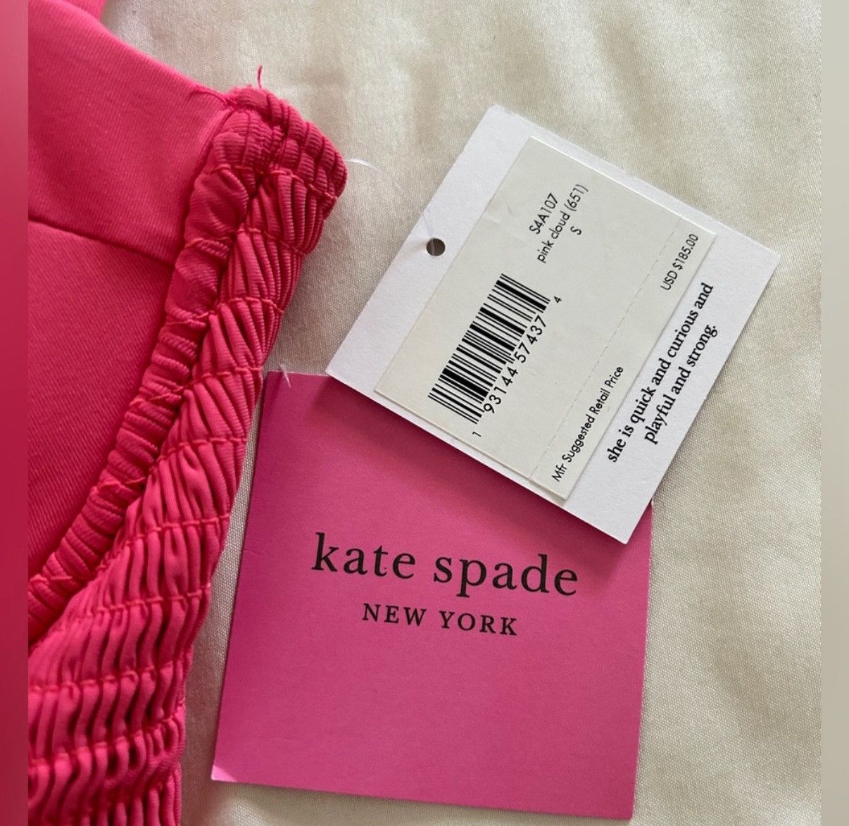 Kate Spade NWT Kate Spade pink Smocked Underwire One-Piece Swimsuit Size S / US 4 / IT 40 - 3 Thumbnail