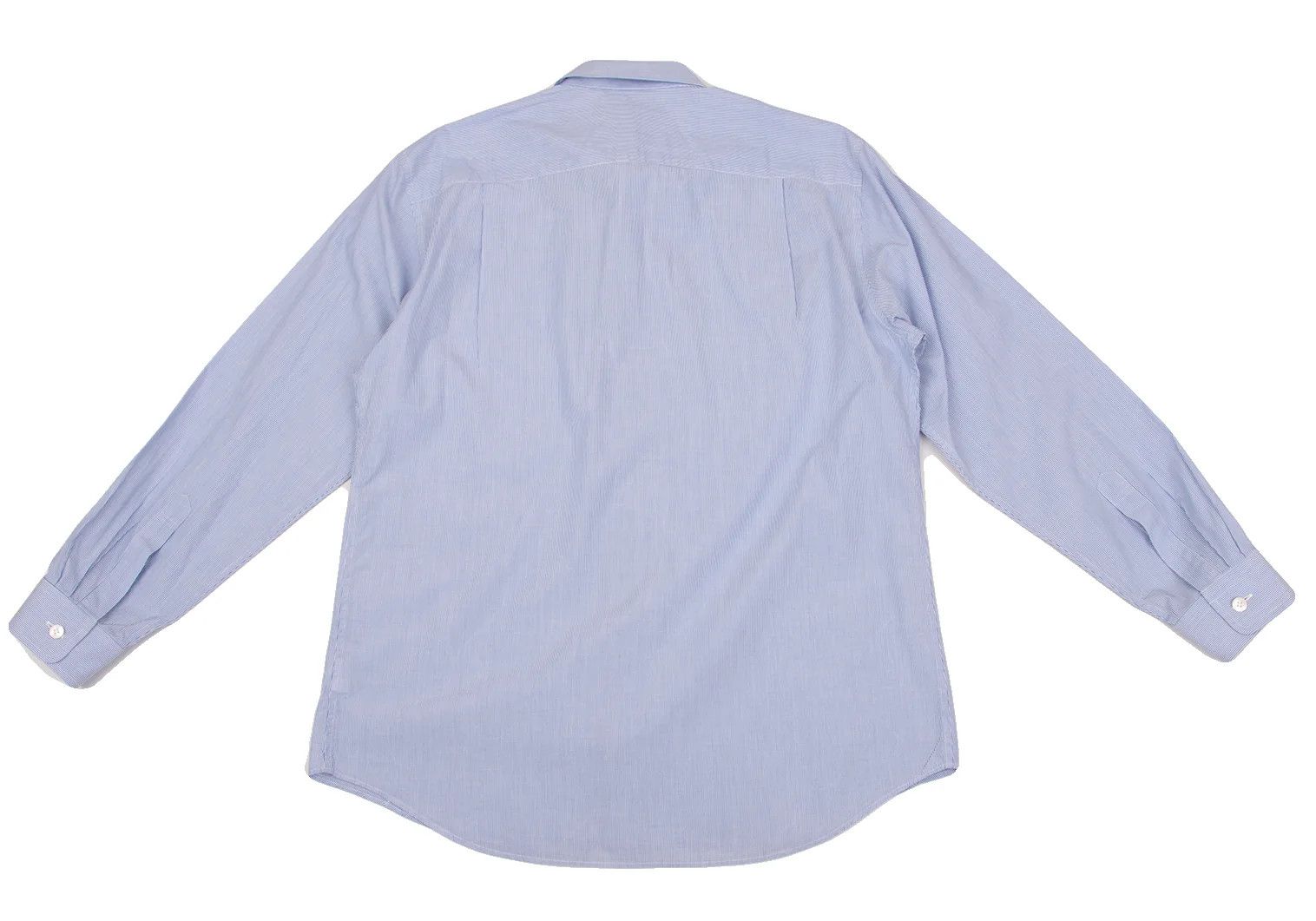 Issey Miyake Front Wave Stripe Long Sleeve Shirt in Blue and White Size US M / EU 48-50 / 2 - 11 Thumbnail