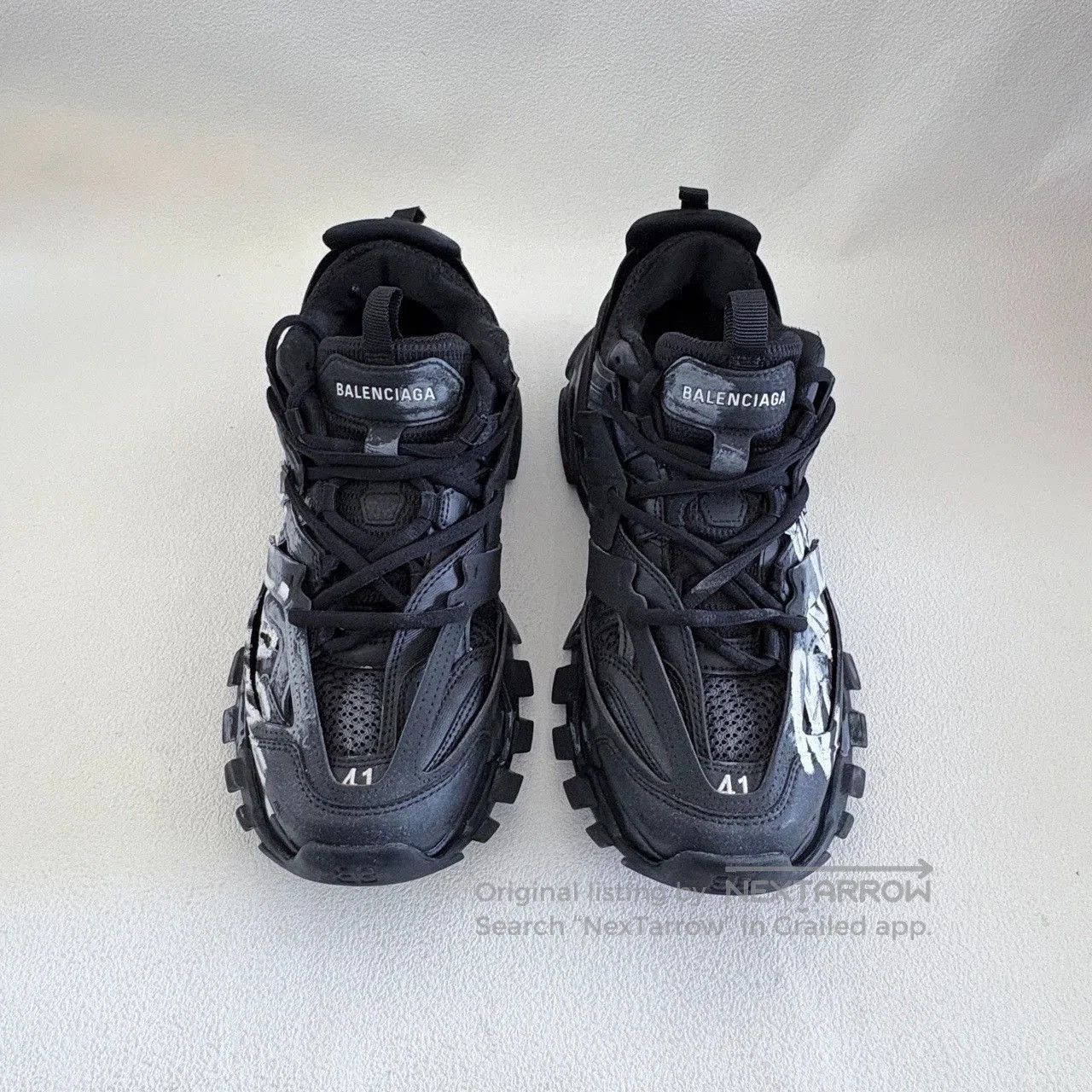 Balenciaga balenciaga track signature black and white sneakers. Size US 9 / EU 42 - 2 Thumbnail