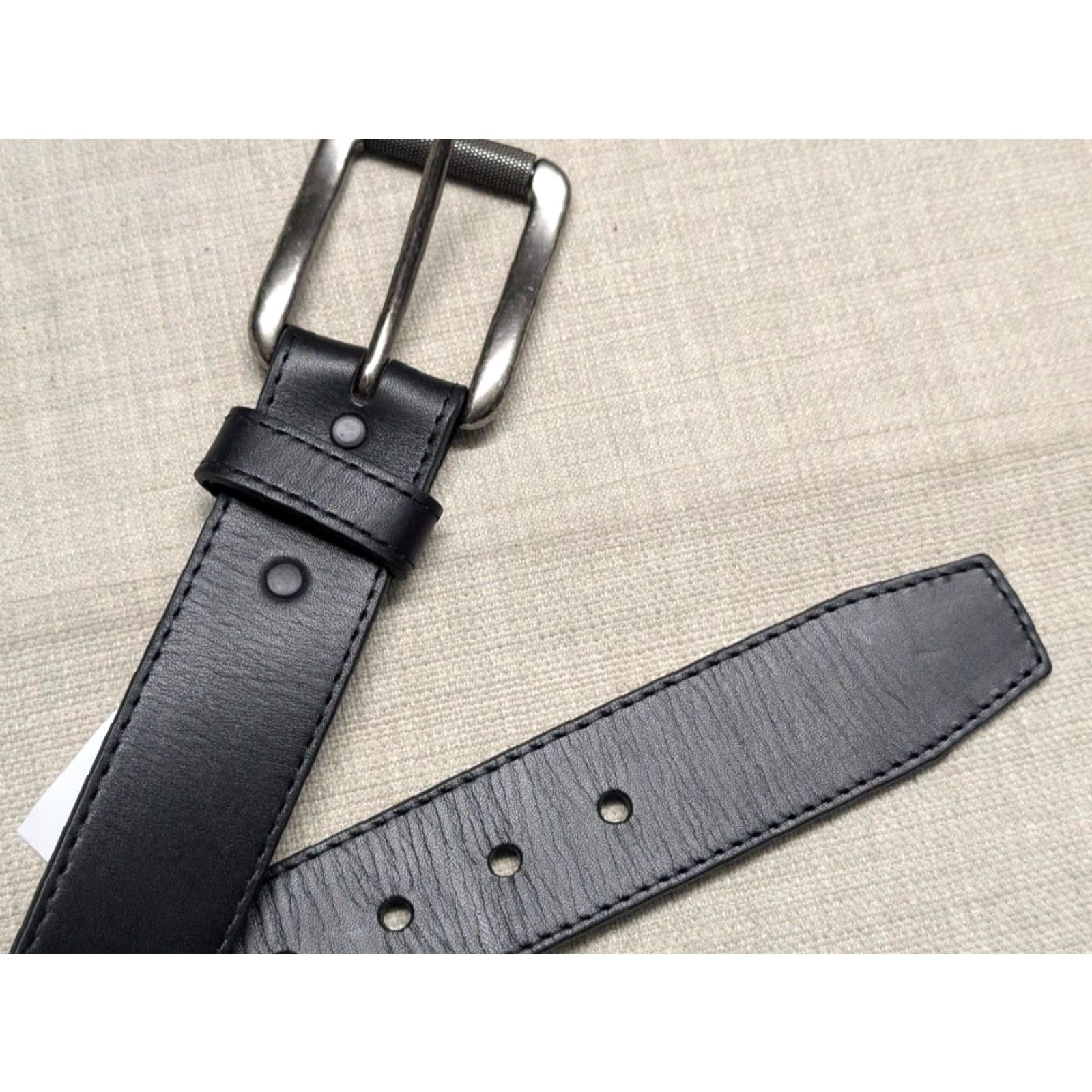 Vintage VINTAGE Justin belt 34 black leather WESTERN belt Mens western belt with buckle snaps USA Made 1-5/8" wide solid leather belt 33/34 Size 34 - 4 Thumbnail