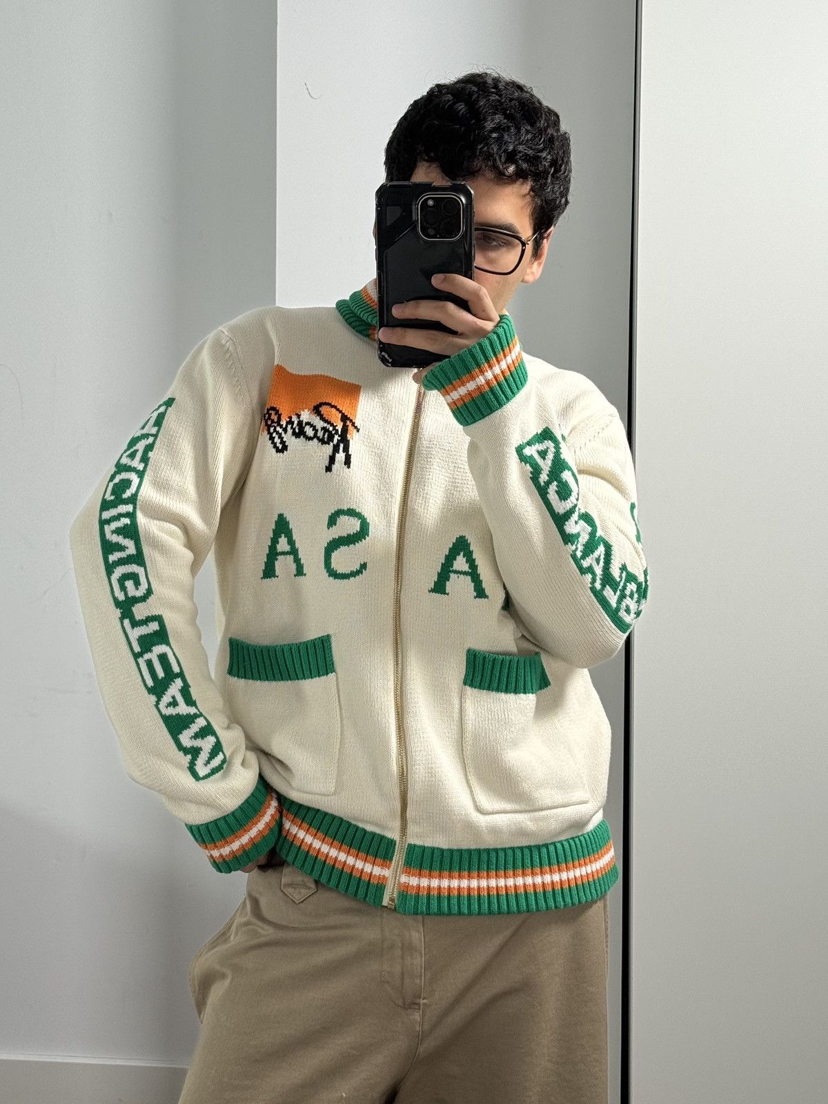Casablanca Casablanca Racing Team Cardigan Retro Bunny Knit Size US L / EU 52-54 / 3 - 4 Thumbnail