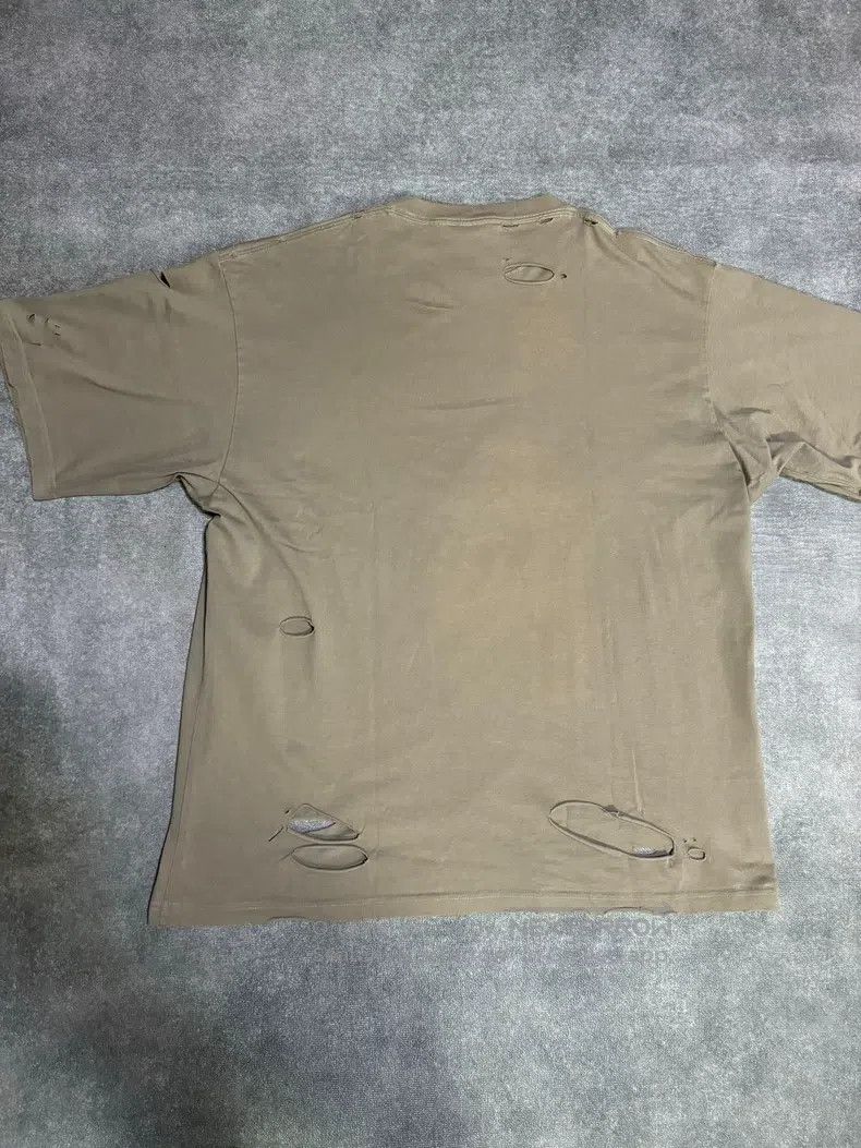Balenciaga Brown Big Destroyed Short Sleeve