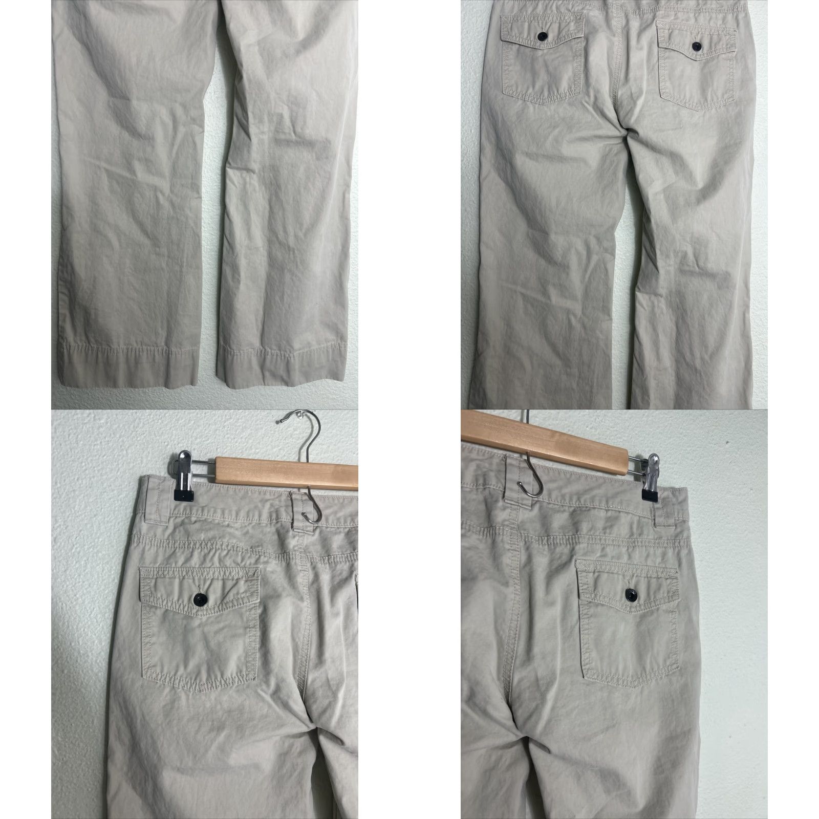 Banana Republic VINTAGE Banana Republic Y2k Womens Pants Flare Beige Cotton 32x29 Size 6 Chino Womens Size 28" / US 6 / IT 42 - 8 Thumbnail
