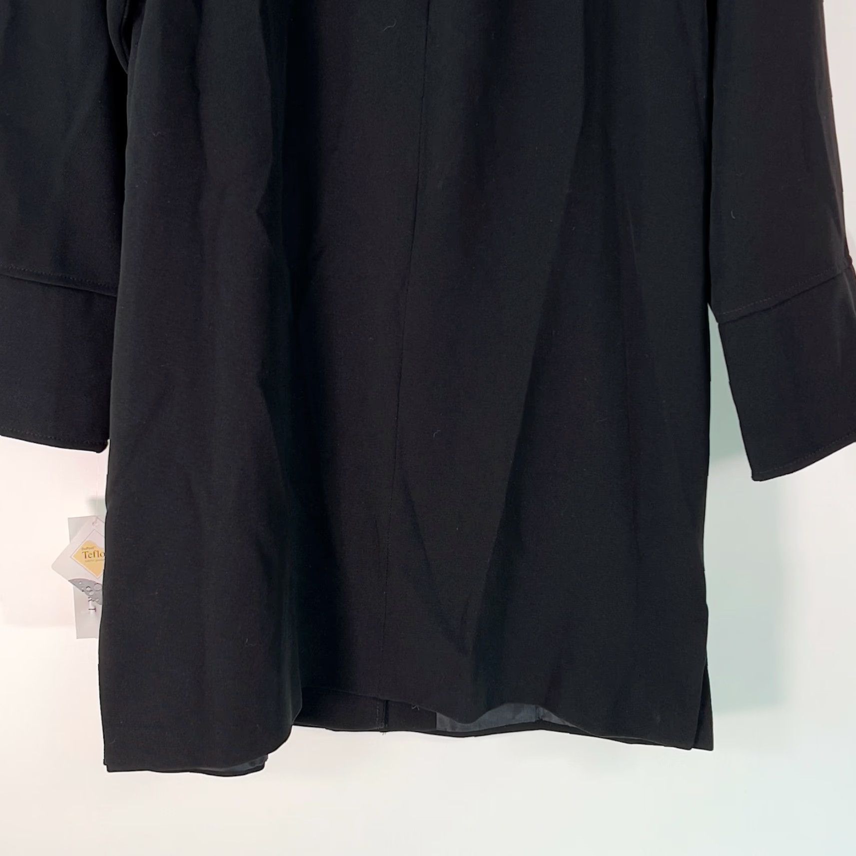 Vintage Larry Levine Sport Womens Overcoat Black XS Coat Long Sleeve 34" Length Button Pattern Solid 100% Polyester Winter Fall Casual Womens Size XS / US 0-2 / IT 36-38 - 6 Thumbnail