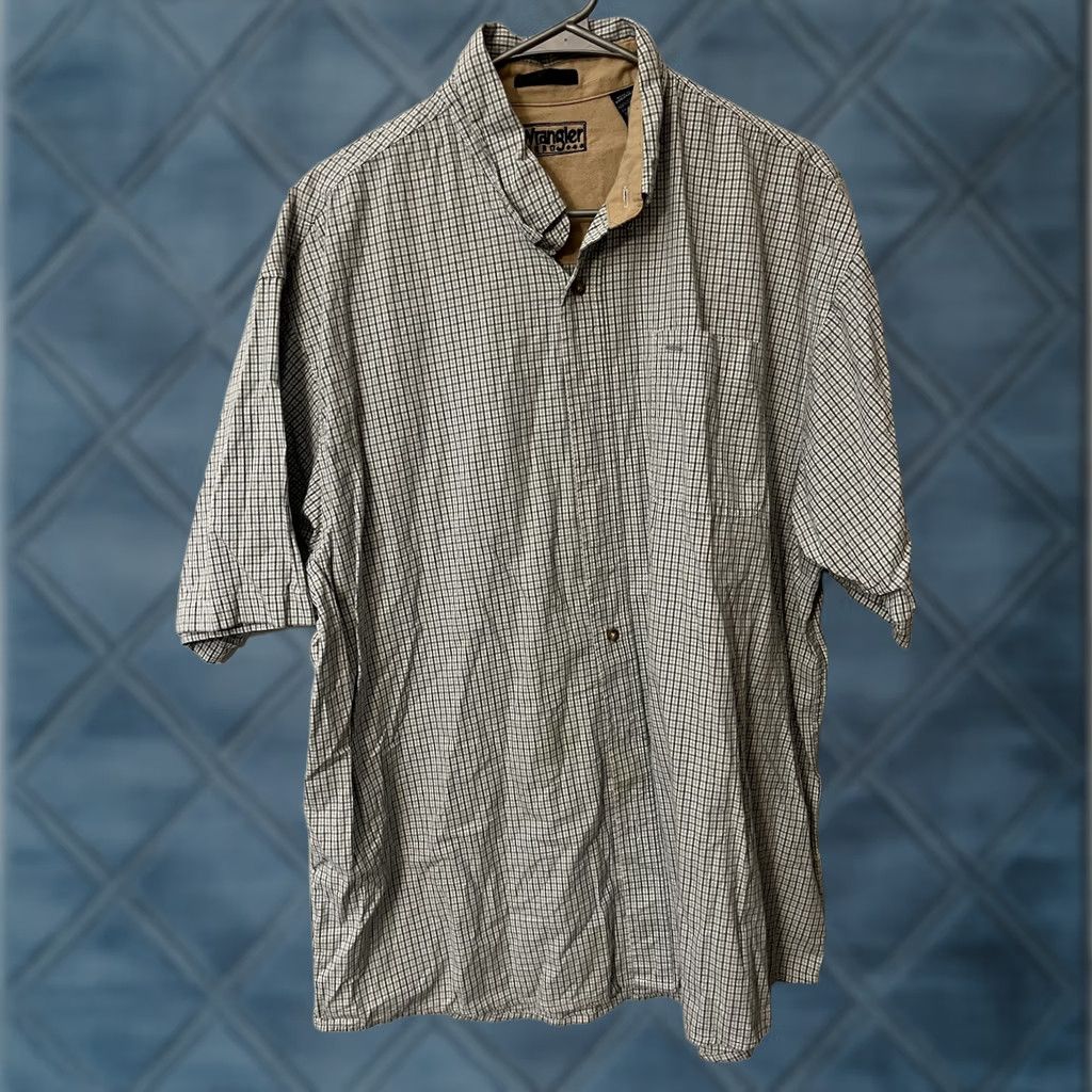 Wrangler Wrangler Hero Shirt XL Gray Plaid Short Sleeve Button-Down Men's Size US XL / EU 56 / 4 - 1 Thumbnail