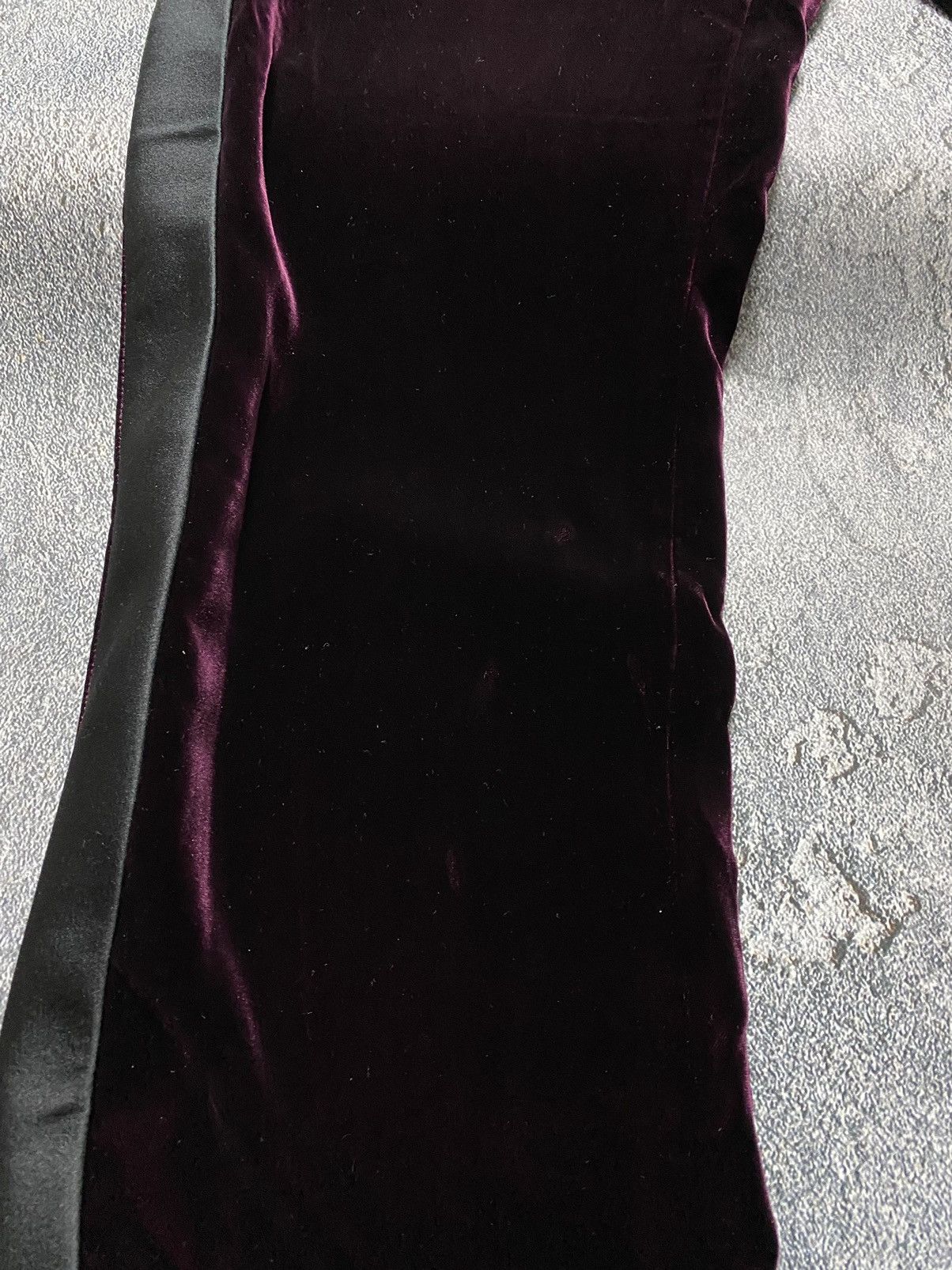 Tom Ford Tom Ford Midnight Purple Velvet black side stripes pants Size 27" / US 4 / IT 40 - 6 Thumbnail