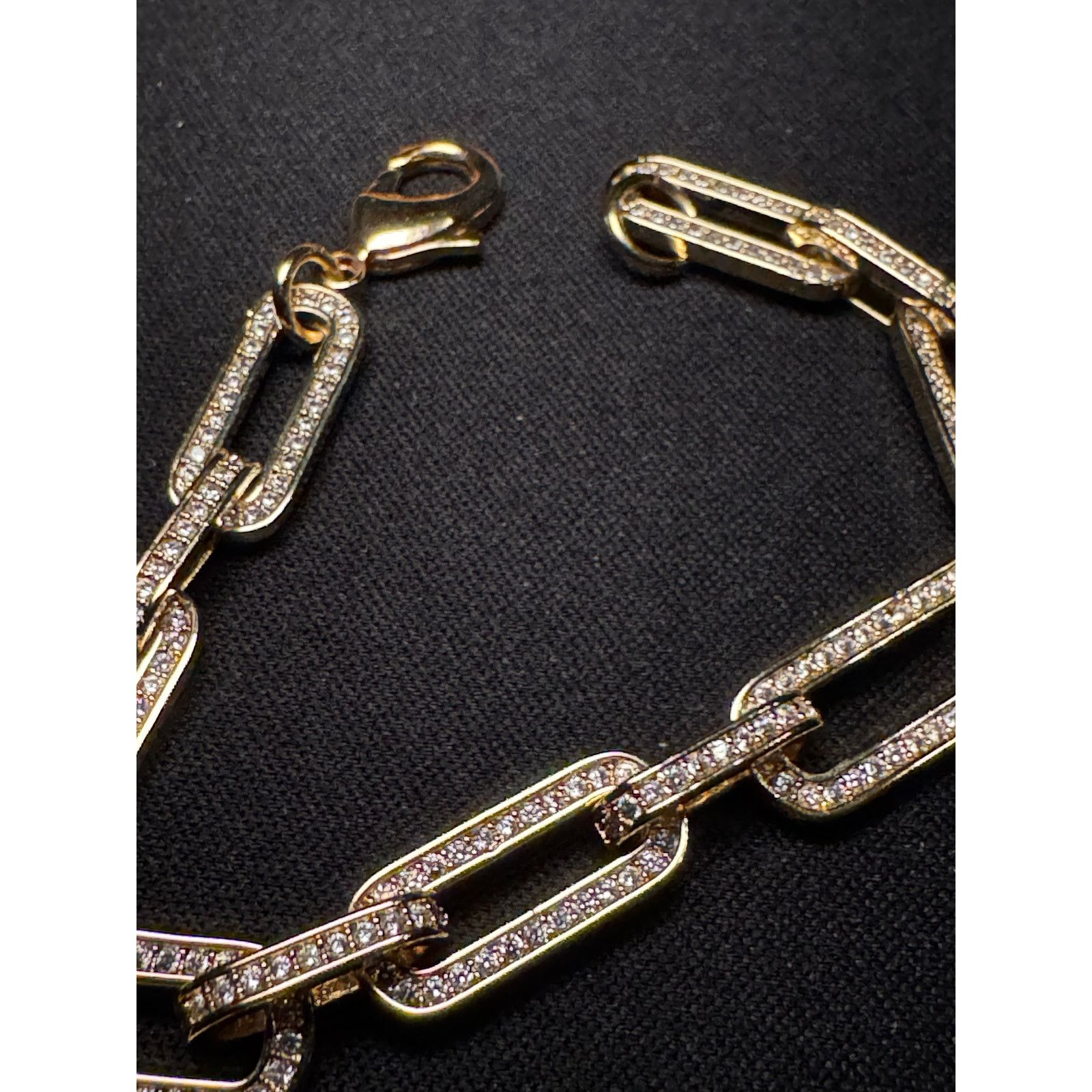 Other Vintage Gold Plated 6in Bracelet with Crystals Size ONE SIZE - 3 Thumbnail