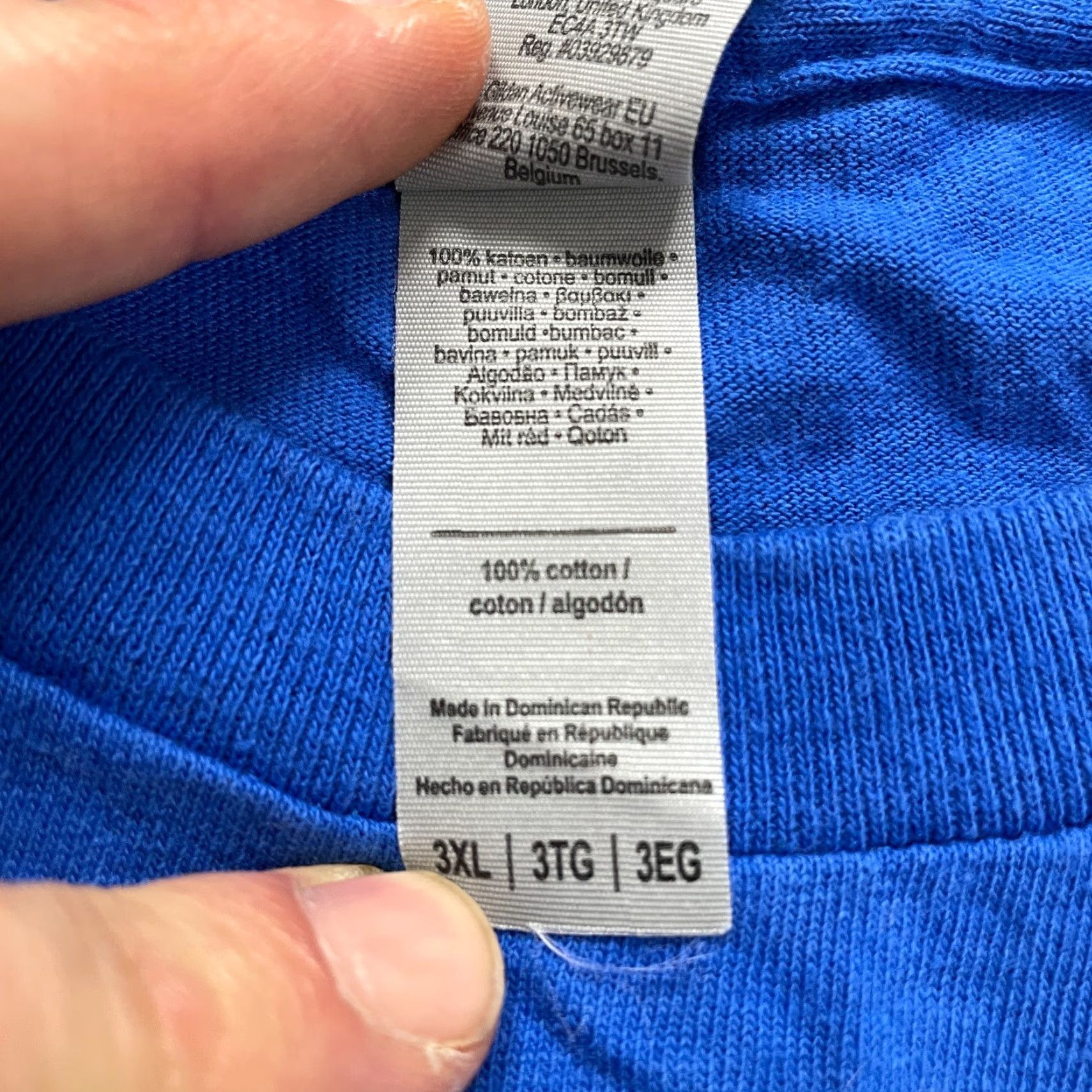 Gildan VINTAGE Gildan Heavy Cotton T-Shirt Men 3XL Blue Chalk Short Sleeve Crew Neck Cotton Shirt Men's Casual Outdoor Size US XXL / EU 58 / 5 - 5 Thumbnail