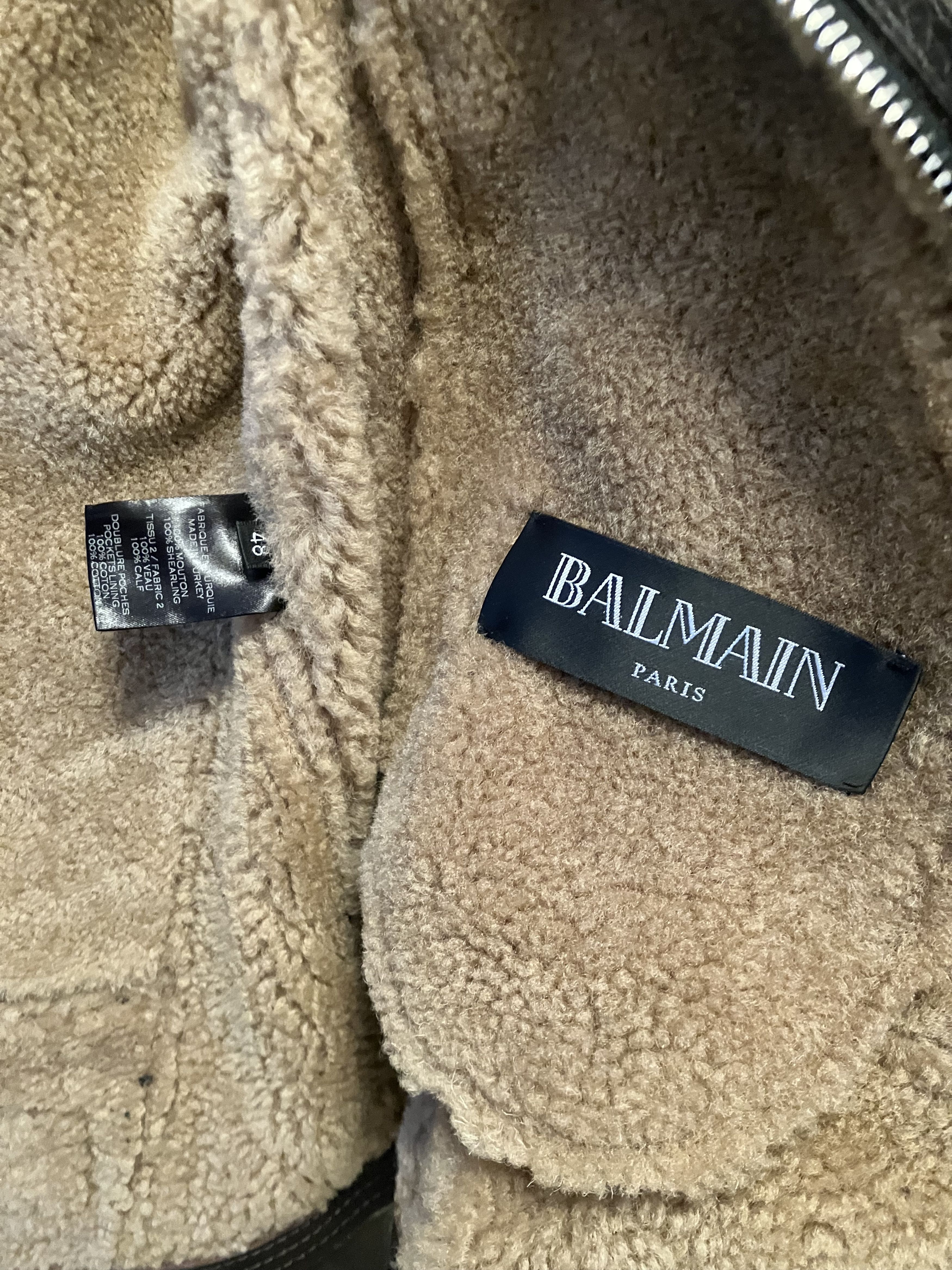 Balmain Shearling Aviator Jacket Size US M / EU 48-50 / 2 - 8 Thumbnail