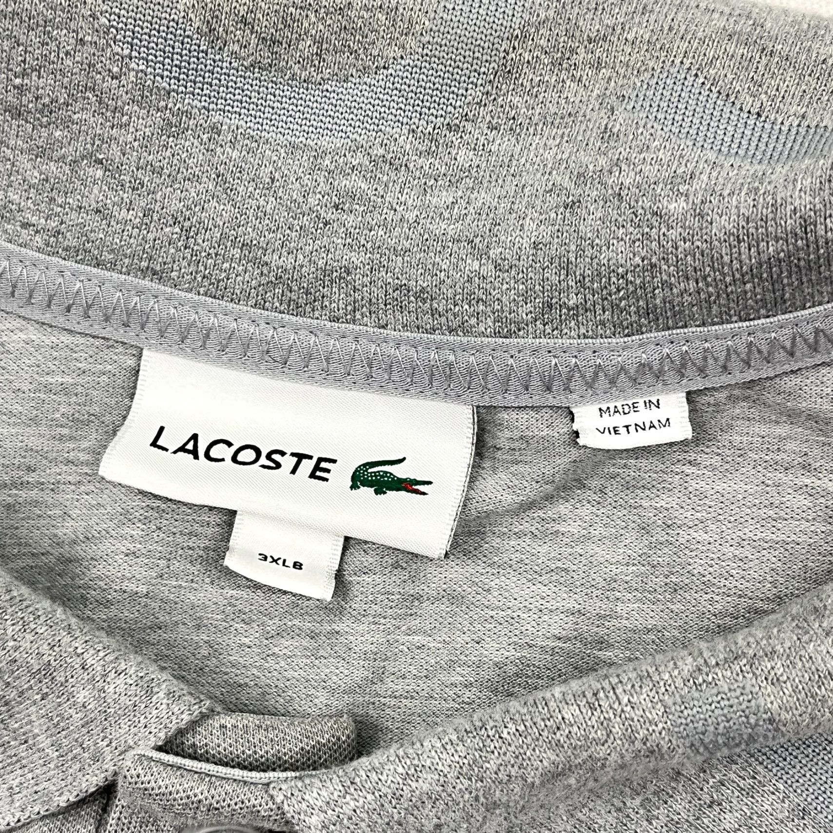 Lacoste Lacoste Polo Shirt Men 3XLB Gray Collar Spellout Knit Preppy Casual Short Sleeve Linen? (Note: This line should be corrected as per constraints) Size US XXL / EU 58 / 5 - 4 Thumbnail