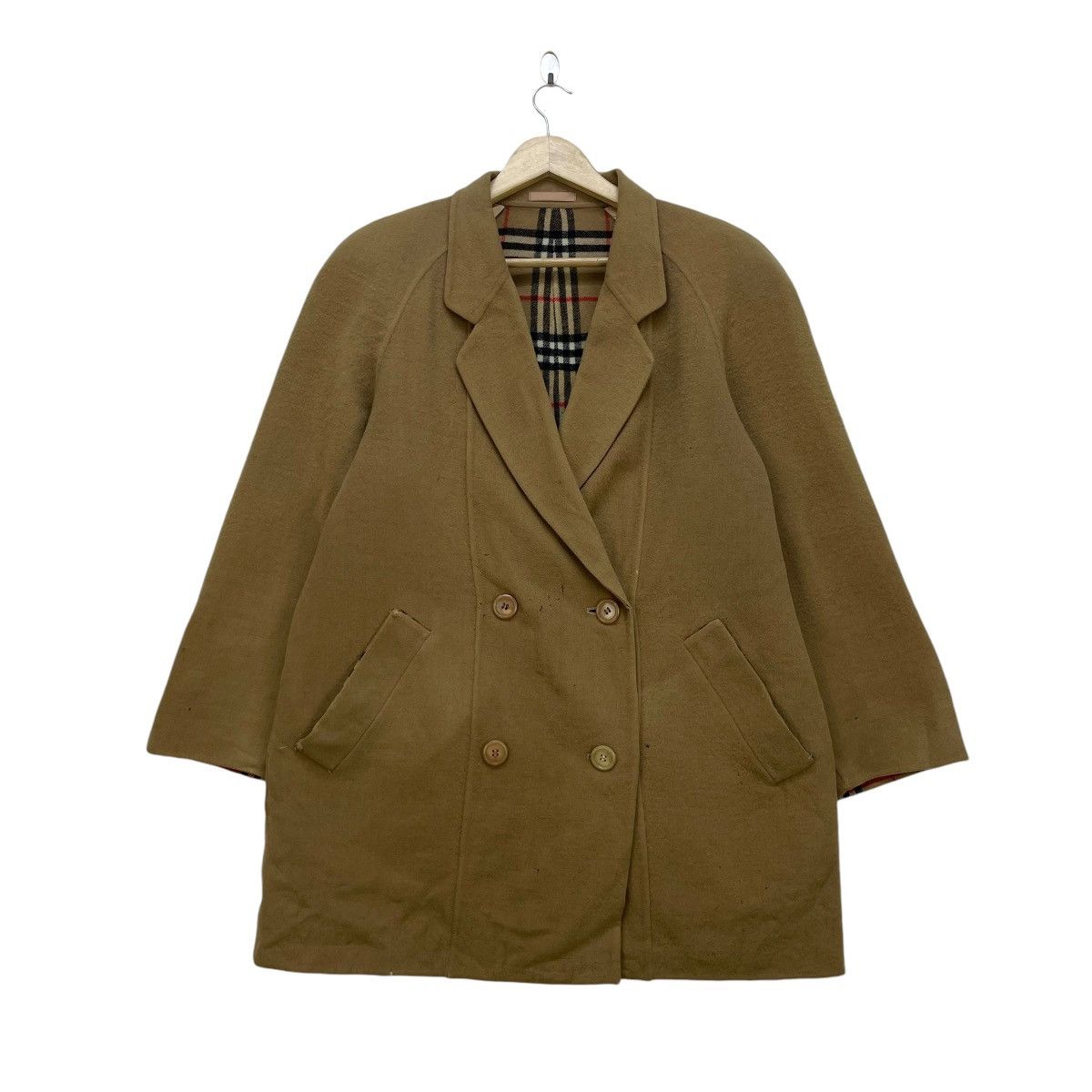 Autumn Cashmere × Burberry × Vintage 💥Vintage 90s Distressed Burberrys Nova Check Wool Jacket Size M / US 6-8 / IT 42-44 - 2 Thumbnail