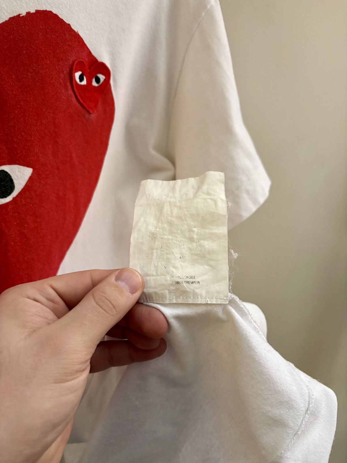 Comme des Garcons PLAY Comme des Garcons Play white embroidered heart logo t-shirt Size US M / EU 48-50 / 2 - 4 Thumbnail