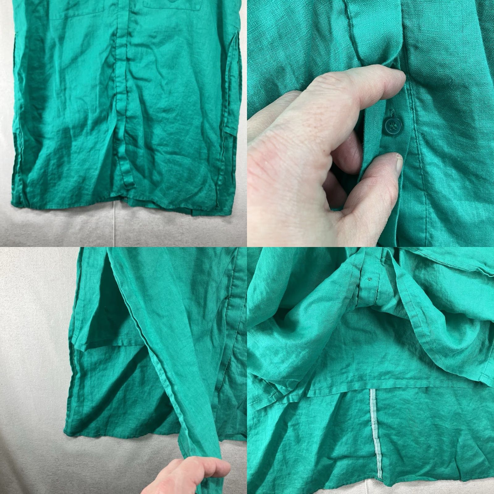 Vintage Chicos Side Slit Linen Tunic Sleeveless Top Congo Green Women's Petite PXL Size 3 Size XL / US 12-14 / IT 48-50 - 8 Thumbnail