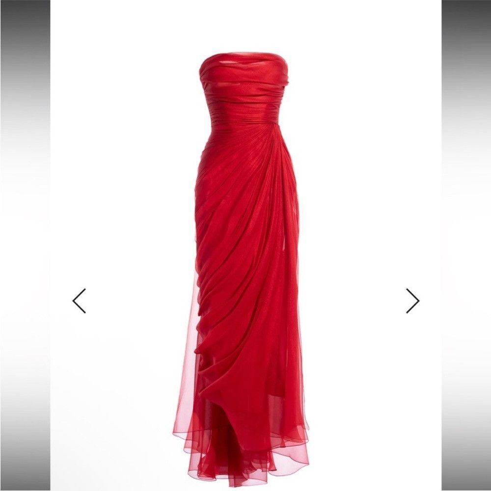 Other MARIA LUCIA HOHAN Bryony Strapless Draped Silk Chiffon Mid Size XS / US 0-2 / IT 36-38 - 4 Thumbnail