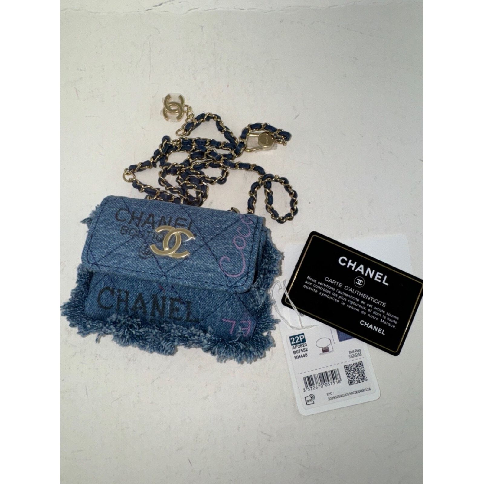 Chanel Chanel Black Pink CC Logo Frayed Credit Card Belt Bag Size ONE SIZE - 9 Thumbnail