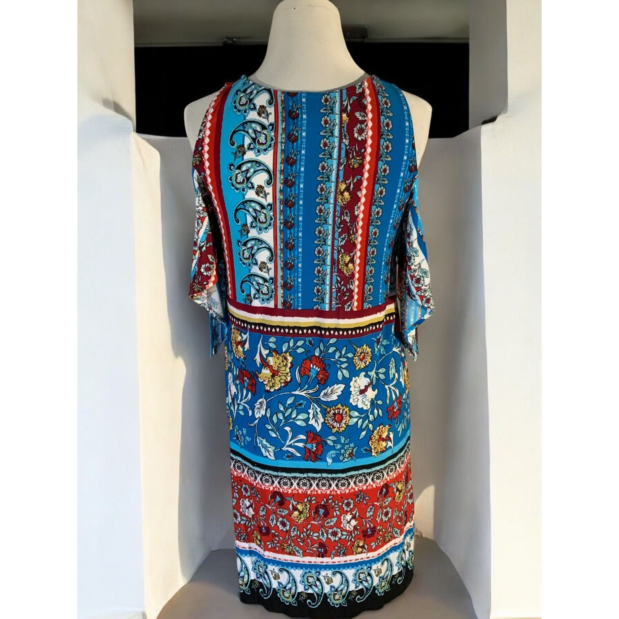 Designer Bohemian Floral Print Colorful Keyhole Sleeveless Dress S Size S / US 4 / IT 40 - 8 Thumbnail