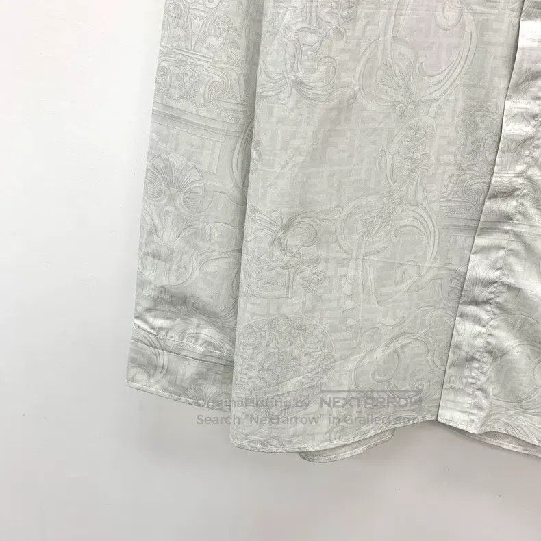 Fendi Fendi size 40 Grey logo pattern all-over print cotton colla Size US XS / EU 42 / 0 - 4 Thumbnail