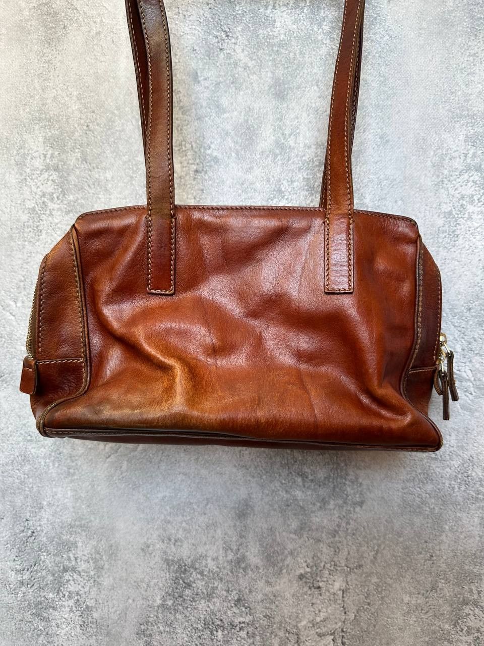 Genuine Leather The Bridge Vintage Cognac Leather Shoulder Bag – Italian Size ONE SIZE - 7 Thumbnail
