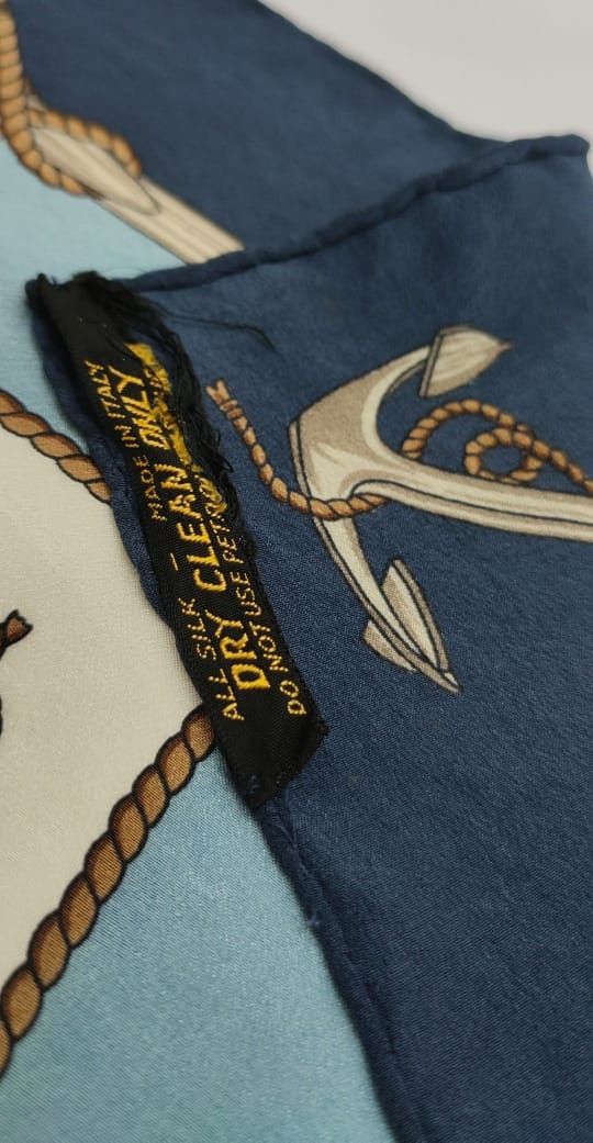 Celine CELINE PARIS NAVY SILK SCARF – ARCHIVE PIECE Size ONE SIZE - 7 Thumbnail