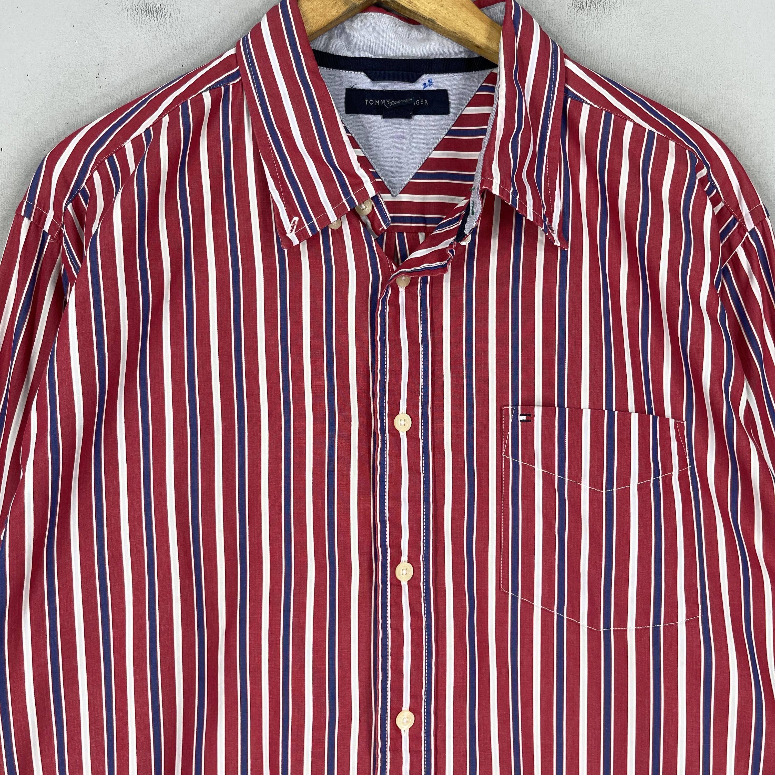 Tommy Hilfiger Vintage 90s TOMMY HILFIGER Retro Stripes Oxfords Shirt Size US XL / EU 56 / 4 - 2 Thumbnail