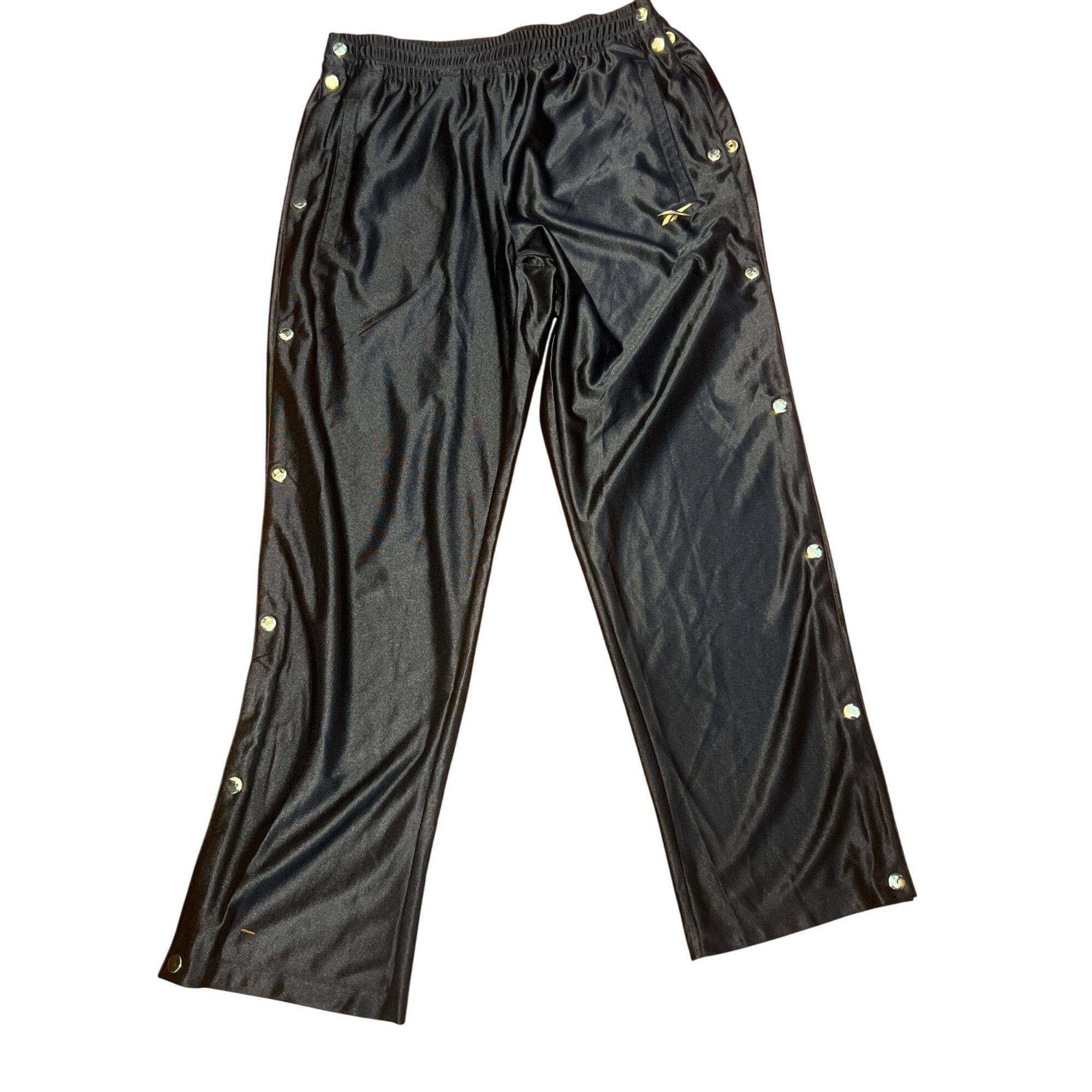 Reebok Reebok Breakaway Gold Snap Pants Black Basketball Track Pull Size US 36 / EU 52 - 1 Thumbnail