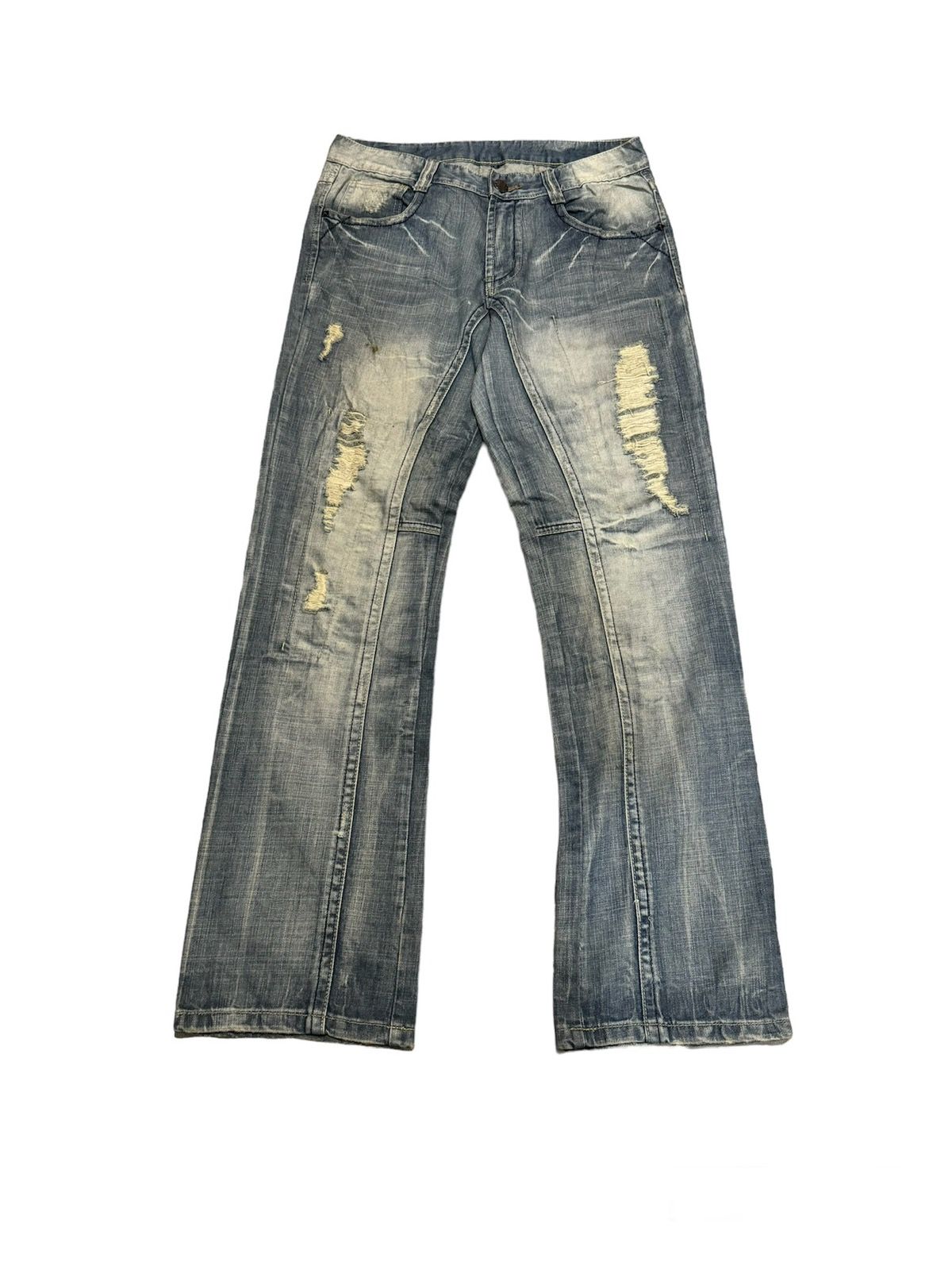 Pre-owned Distressed Denim X Vintage Solberry Blue Wash Distressed Jeans