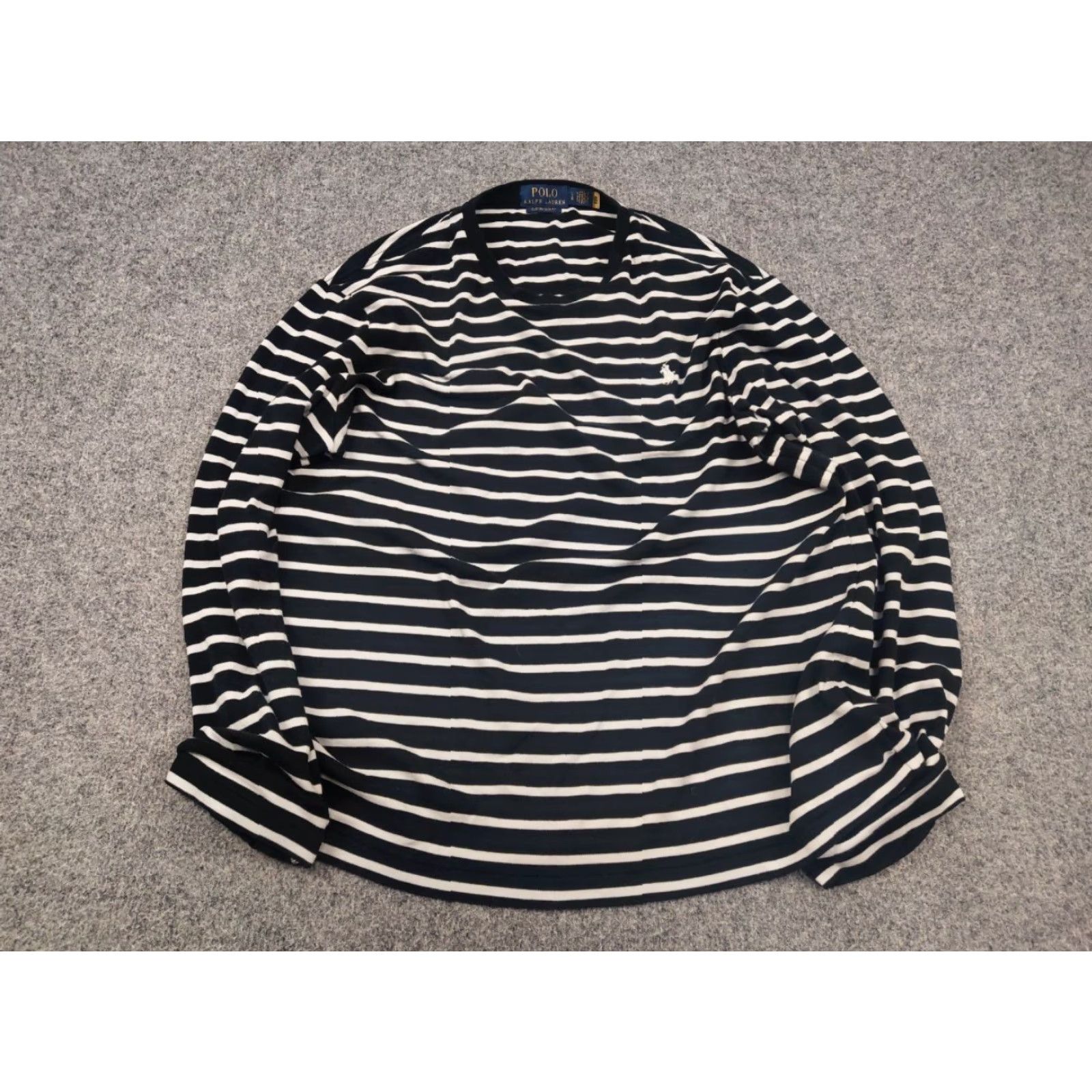 Polo Ralph Lauren VINTAGE Polo Ralph Lauren Black White Striped Long sleeve Polo Ralph Lauren Shirt L Mens Black 90s Vintage Polo Ralph Lauren Shirt Size US L / EU 52-54 / 3 - 3 Thumbnail