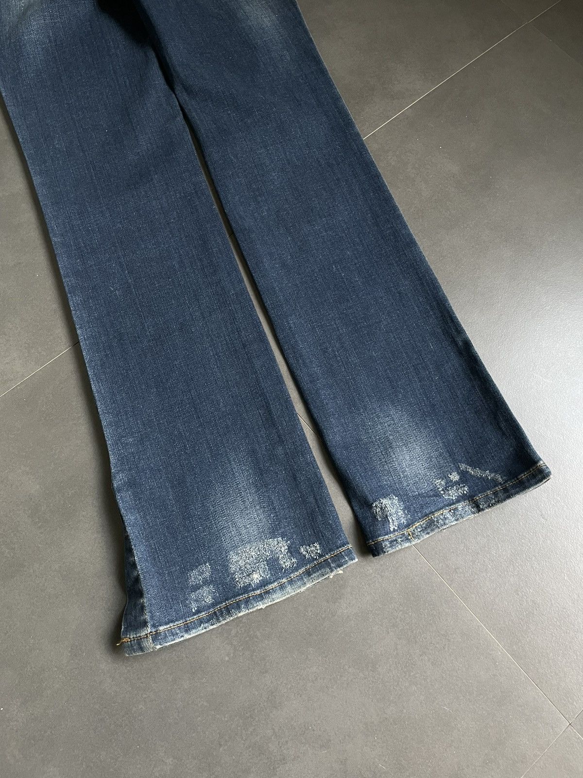 Dolce & Gabbana Vintage Dolce & Gabbana Bootcut Flared Distressed Pants Y2K Size 28" / US 6 / IT 42 - 6 Thumbnail