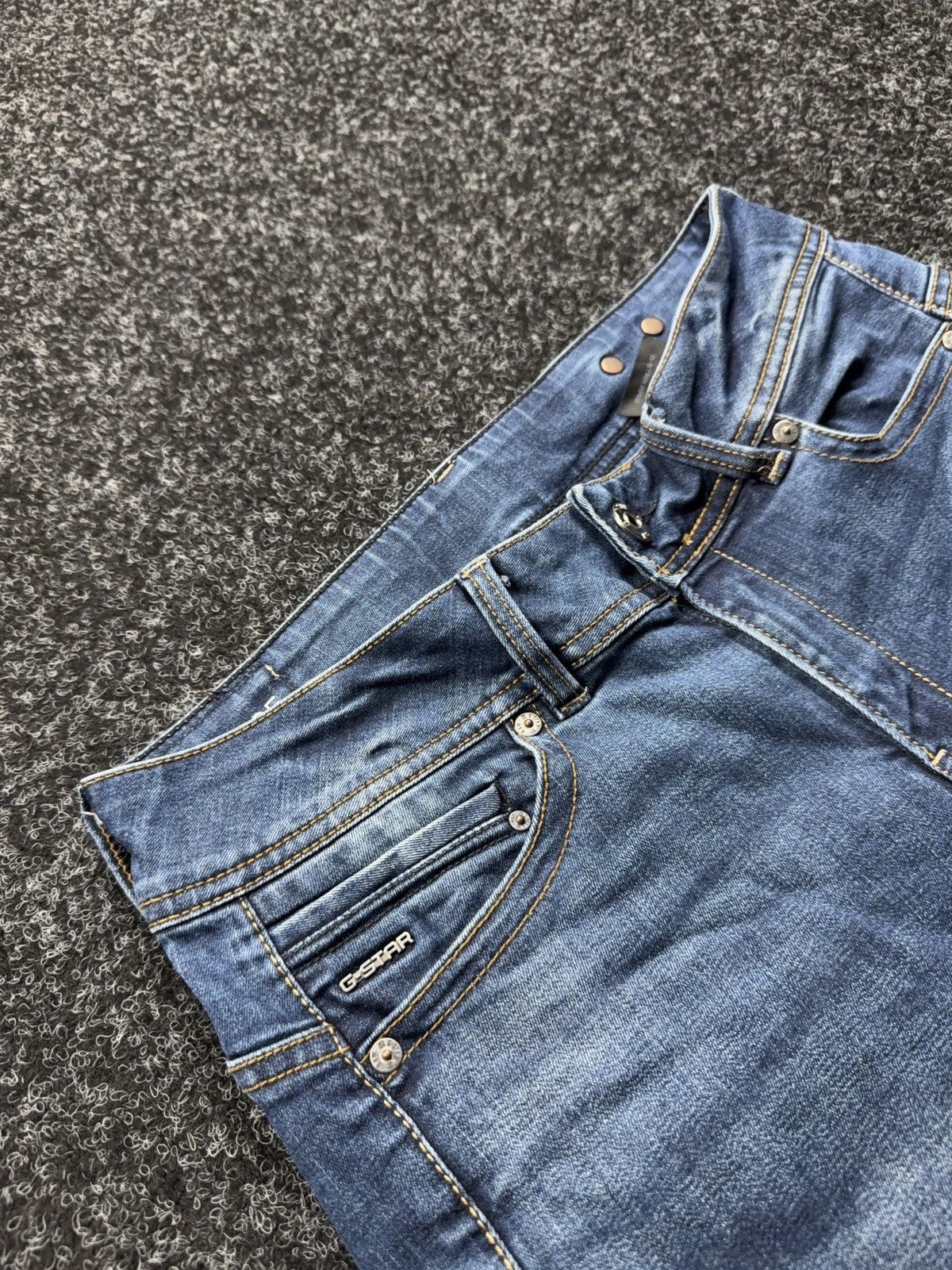 G-Star 00s Y2K G-Star RAW Midge Straight Punk Rock Dark Wash Jeans Size 30" / US 8 / IT 44 - 8 Thumbnail