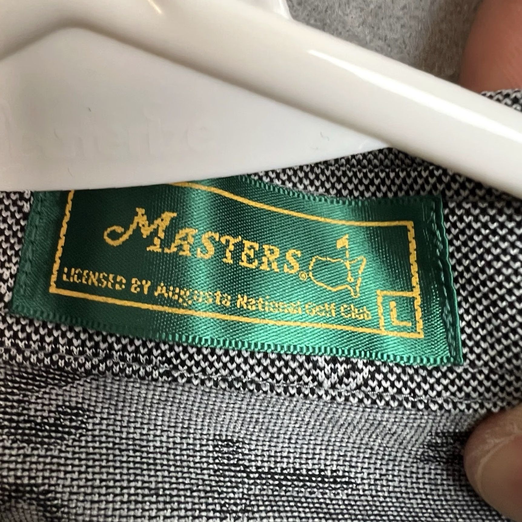 Vintage VINTAGE Augusta Masters Golf Polo Shirt Adult Large Gray All Over Knit Mens Polo 90s Shirt (Size L) Size US L / EU 52-54 / 3 - 5 Thumbnail