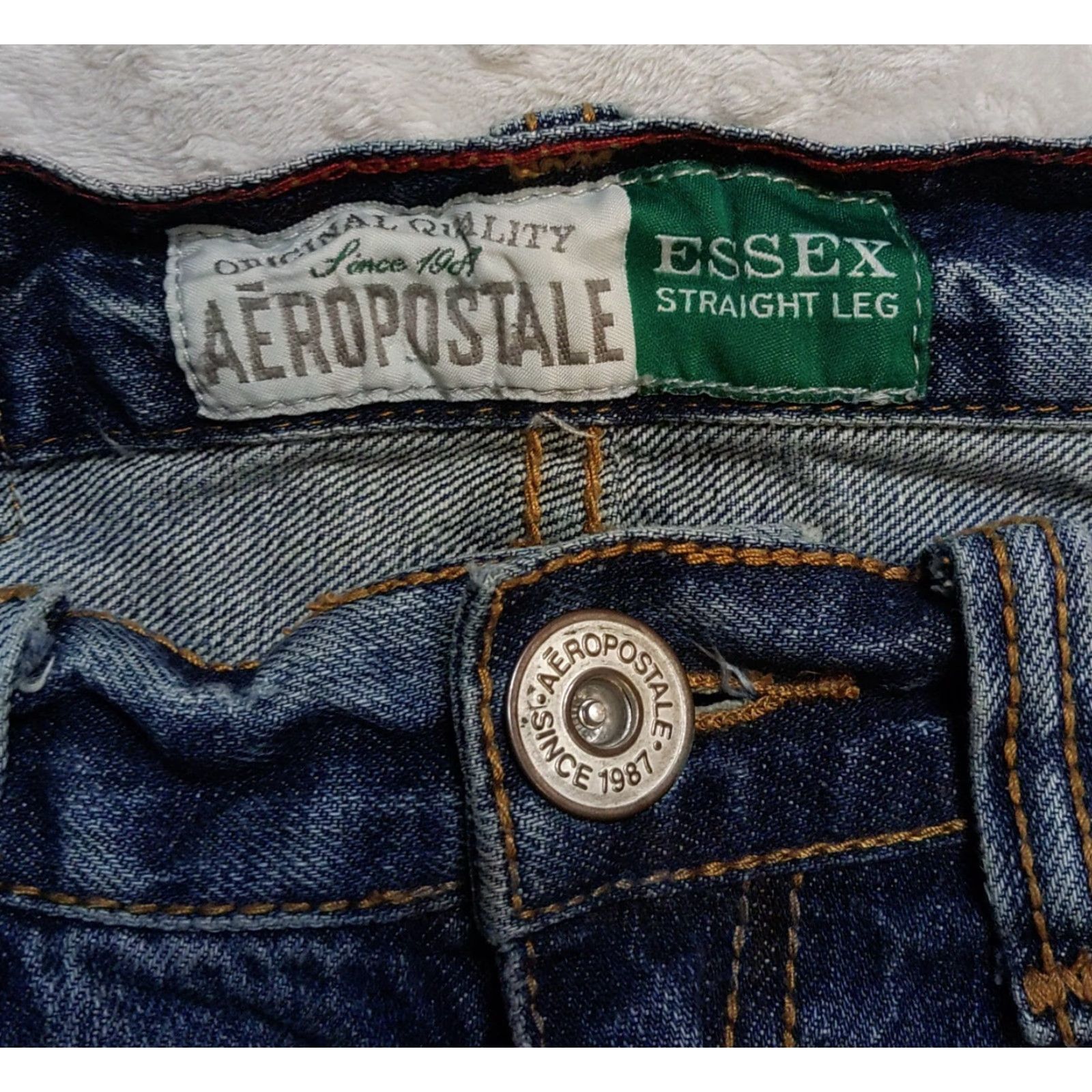Aeropostale VINTAGE Aeropostale Essex Straight Leg Jeans 29 x 30 Denim Blue 90s Distressed Button Fly Mens Jeans Size US 29 - 4 Thumbnail