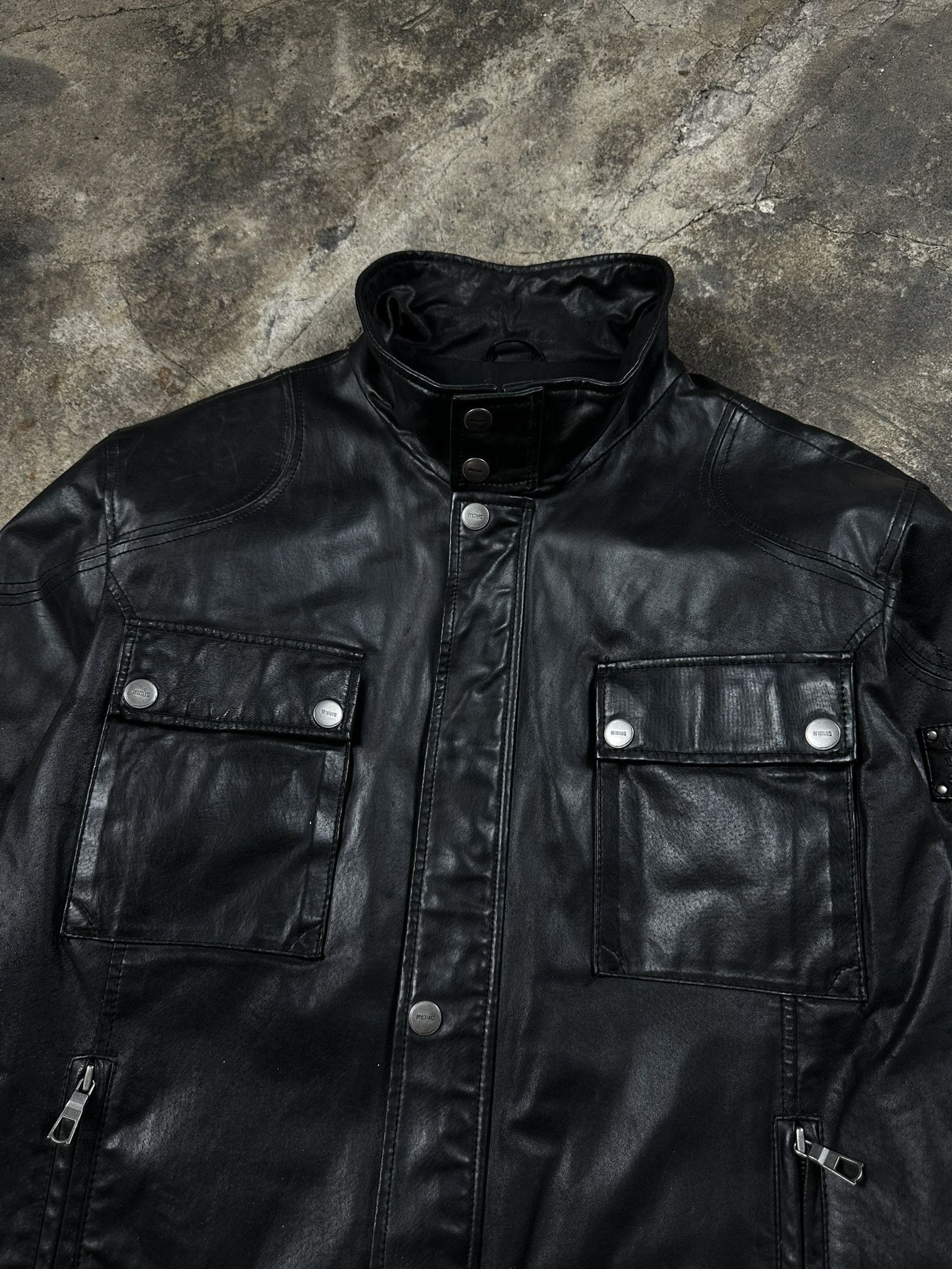 Mustang Vintage Mustang Waxed Leather Biker Bomber Jacket Size US L / EU 52-54 / 3 - 2 Thumbnail