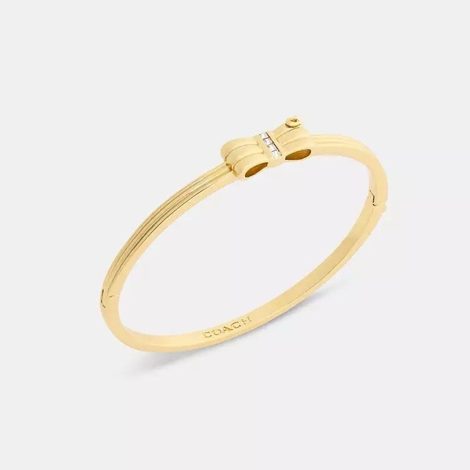 Coach NWT Coach Bow Hinged Bangle Gold Color CEM46 with dust bag Size ONE SIZE - 8 Thumbnail