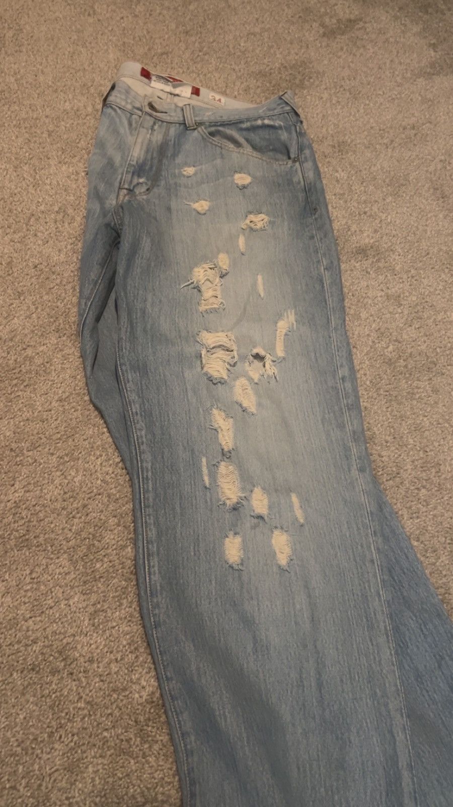 Other Vintage Distressed Ripped Jeans Size US 34 / EU 50 - 7 Thumbnail