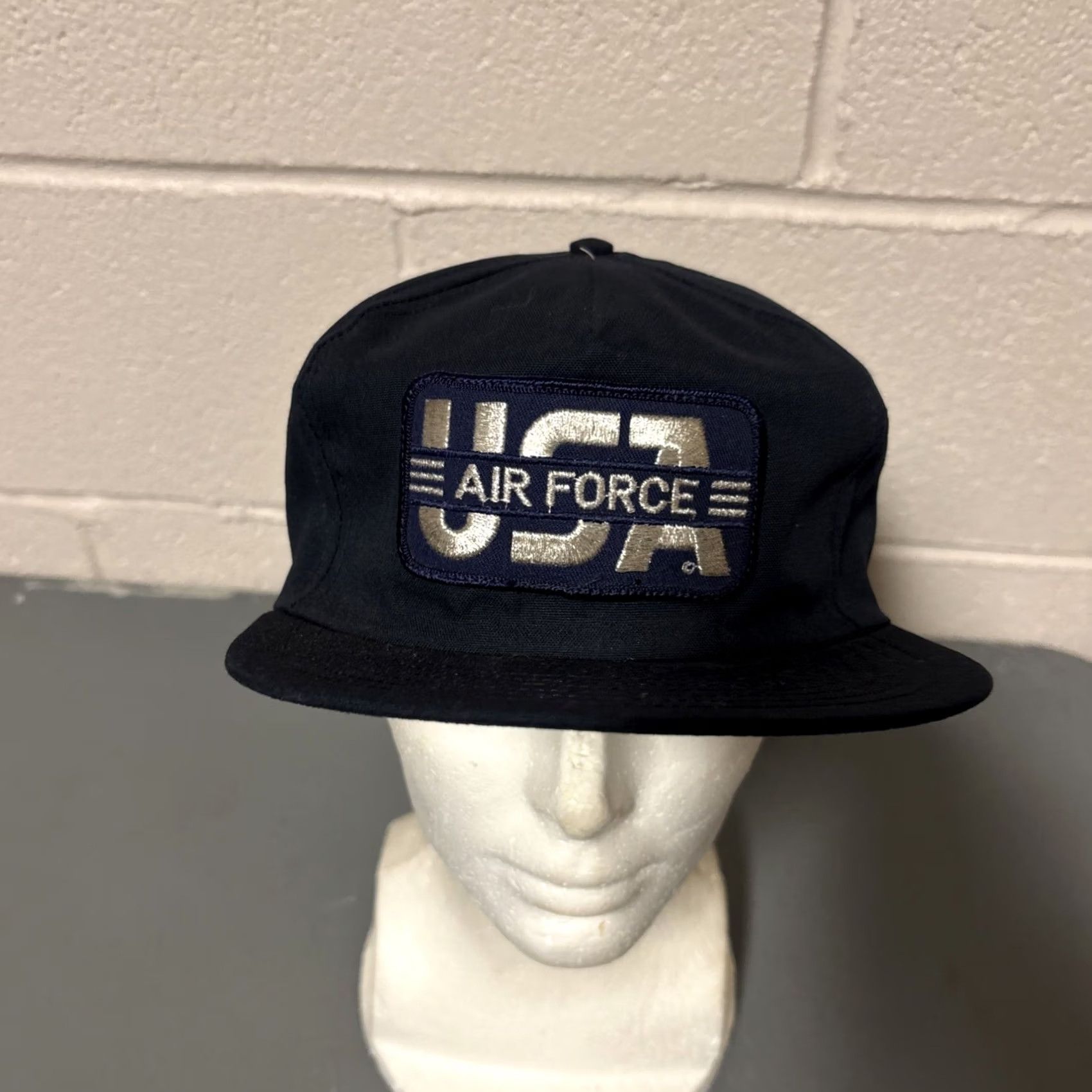 Vintage VINTAGE Best Cap Flat Brim Hat USA Air Force USAF Embroidered Blue USA Made Mens Size ONE SIZE - 3 Thumbnail