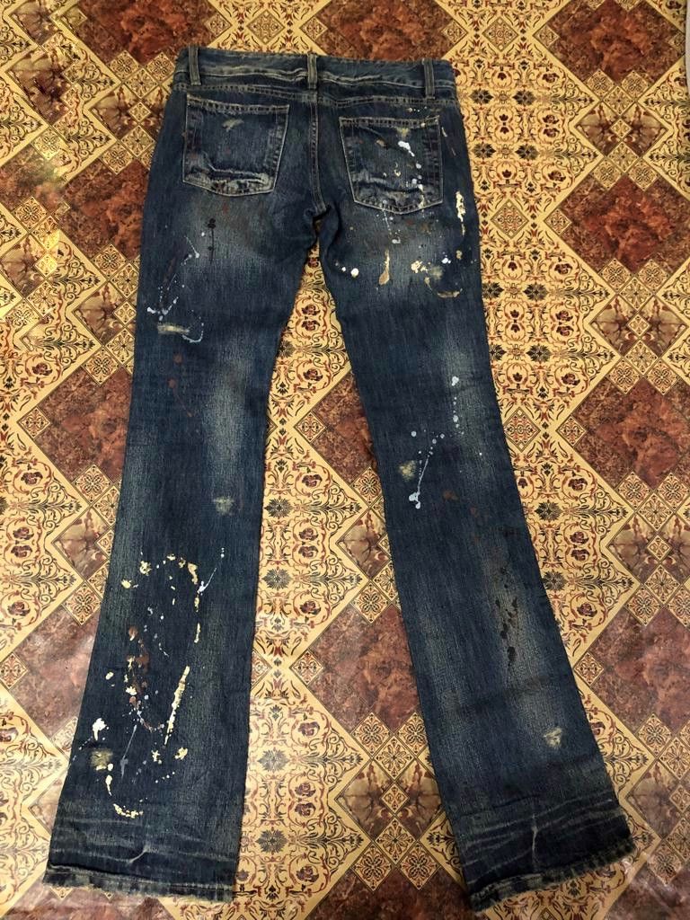 If Six Was Nine Lip Service Splash Paint Flare Denim Pants Size 30" / US 8 / IT 44 - 2 Thumbnail