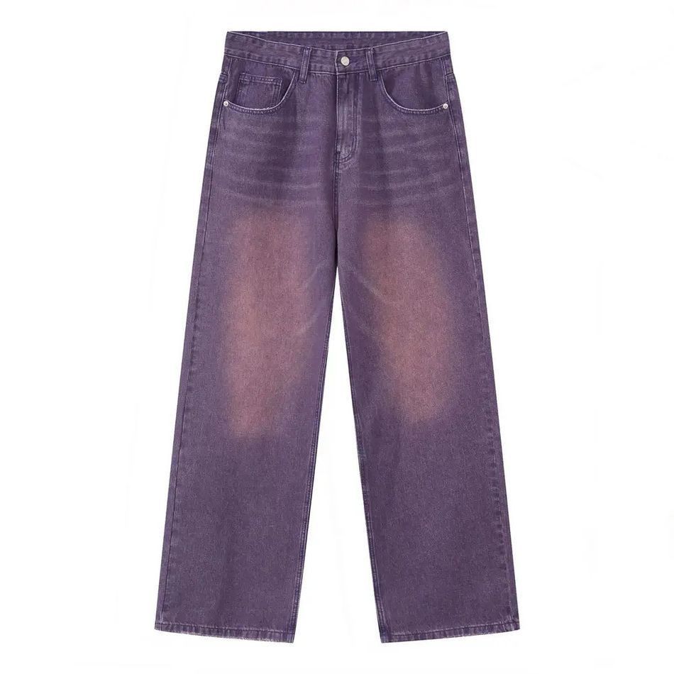 Japanese Brand Retro straight purple wide leg jeans Size US 32 / EU 48 - 5 Thumbnail
