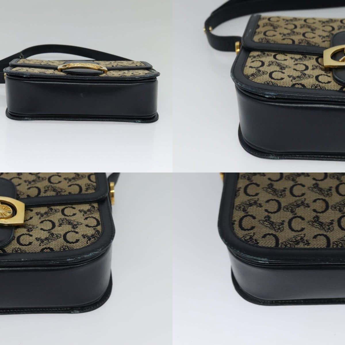Celine CELINE C Sulky Shoulder Bag Canvas Navy Gold Size ONE SIZE - 10 Thumbnail