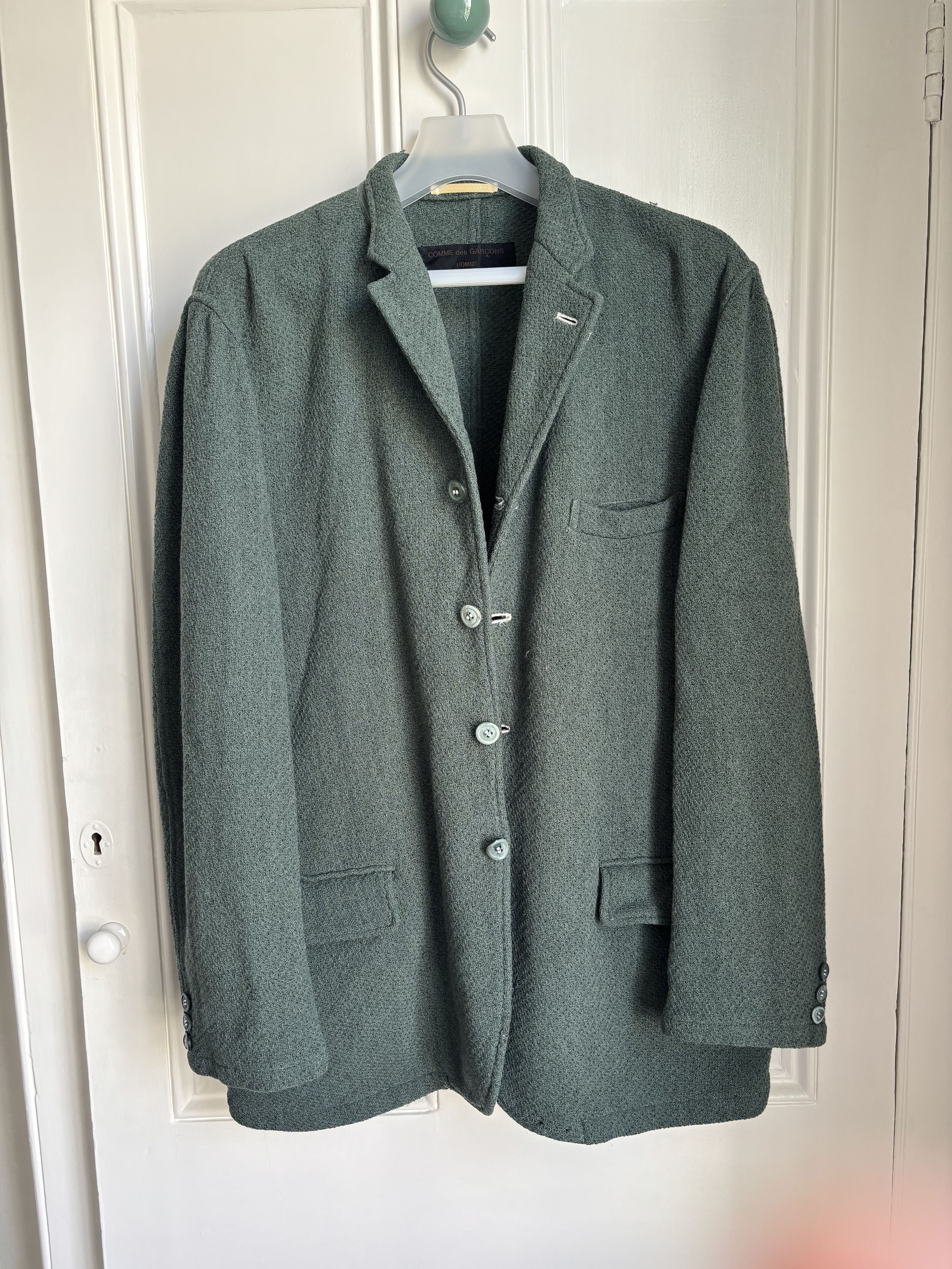 Comme des Garcons Homme *Rare* CDG Homme Men's Green Wool Jacket (Made in Japan) Size US L / EU 52-54 / 3 - 3 Thumbnail