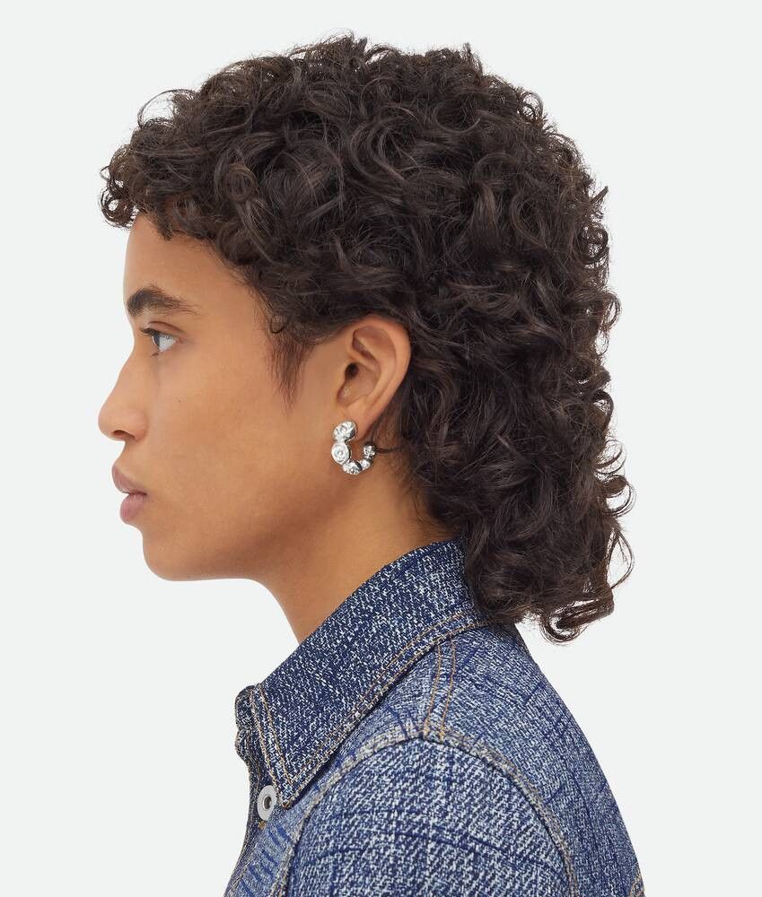 Bottega Veneta o1n1vont0425 Size: OS / Concave Hoop Earrings in Silver Size ONE SIZE - 2 Thumbnail
