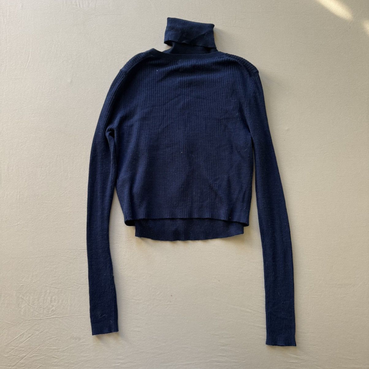 Massimo Dutti MASSIMO DUTTI Merino Wool Ribbed Cardigan & High Neck Top Size S / US 4 / IT 40 - 3 Thumbnail