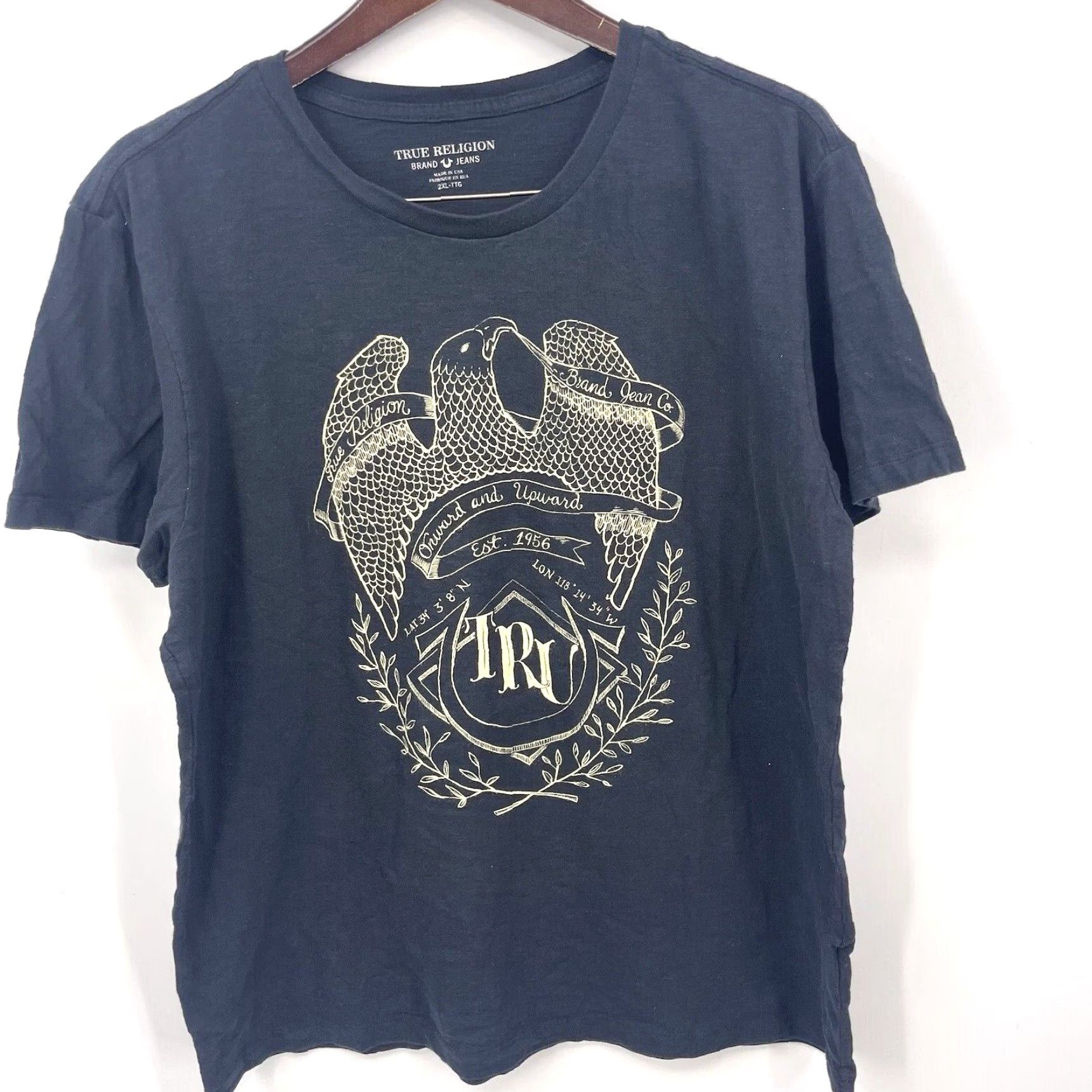 True Religion True Religion T Shirt Mens 2XL Black Eagle Logo 90s Y2k Crew Neck Streetwear Size US XXL / EU 58 / 5 - 2 Thumbnail