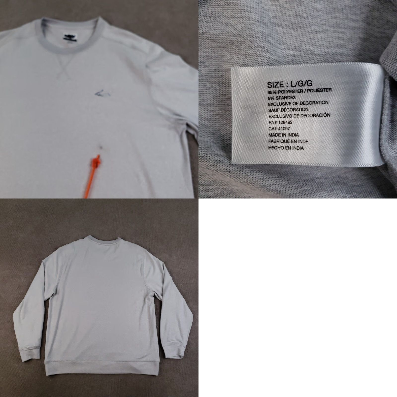 Vintage Greg Norman Sweater Mens Large Gray Crewneck Pullover Lightweight Soft Stretch Shirt Size US L / EU 52-54 / 3 - 8 Thumbnail