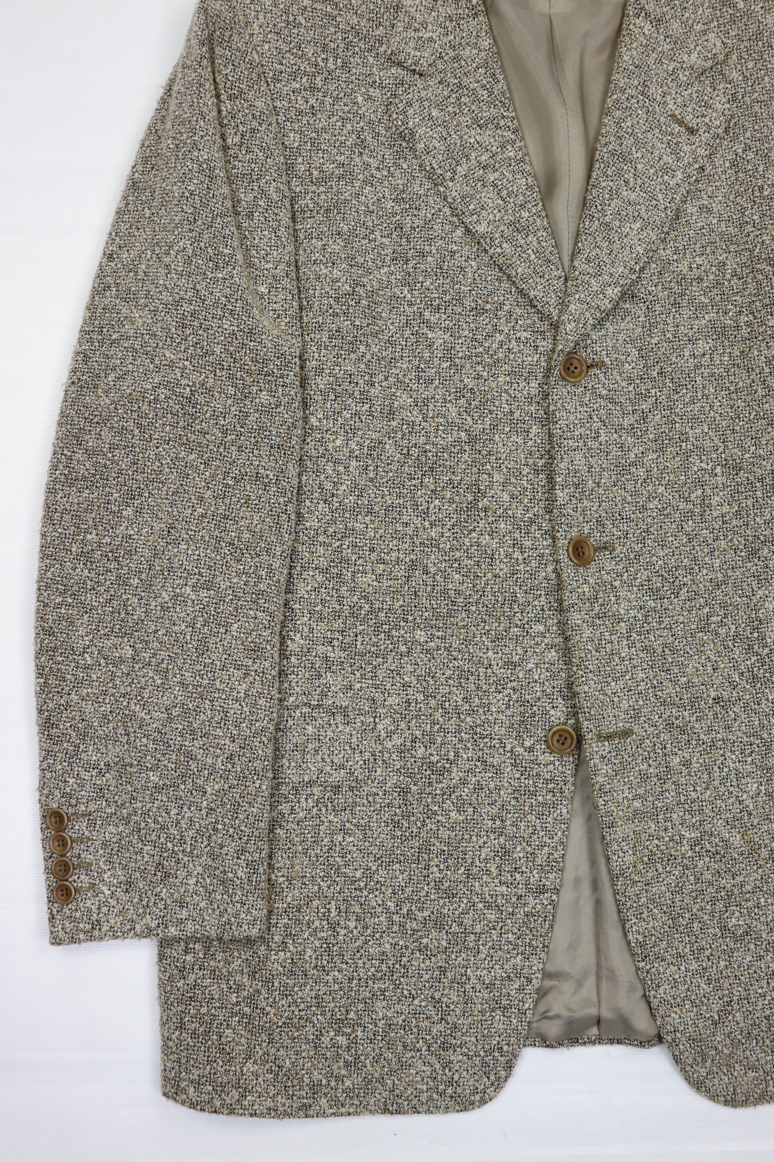Canali Canali Proposta Cream Beige Terry Fabric Sport Coat Blazer Size 50R - 5 Thumbnail