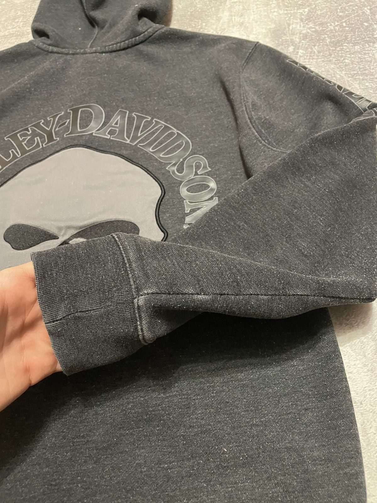 Harley Davidson × Vintage Vintage Harley Davidson Distressed Skull Zip-Up Hoodie Size US S / EU 44-46 / 1 - 24 Thumbnail